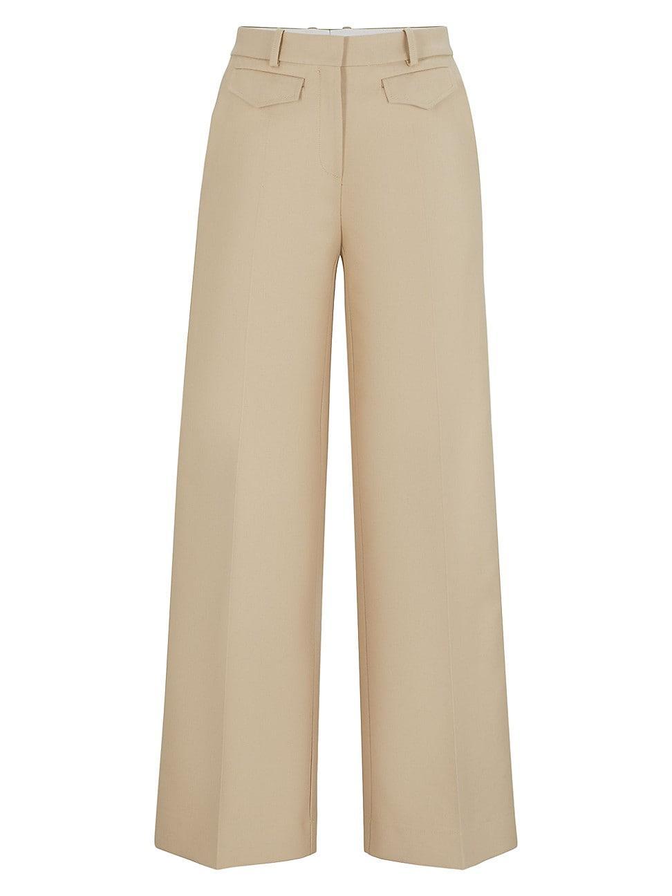 Womens Relaxed Fit Trousers in a Cotton Blend Product Image