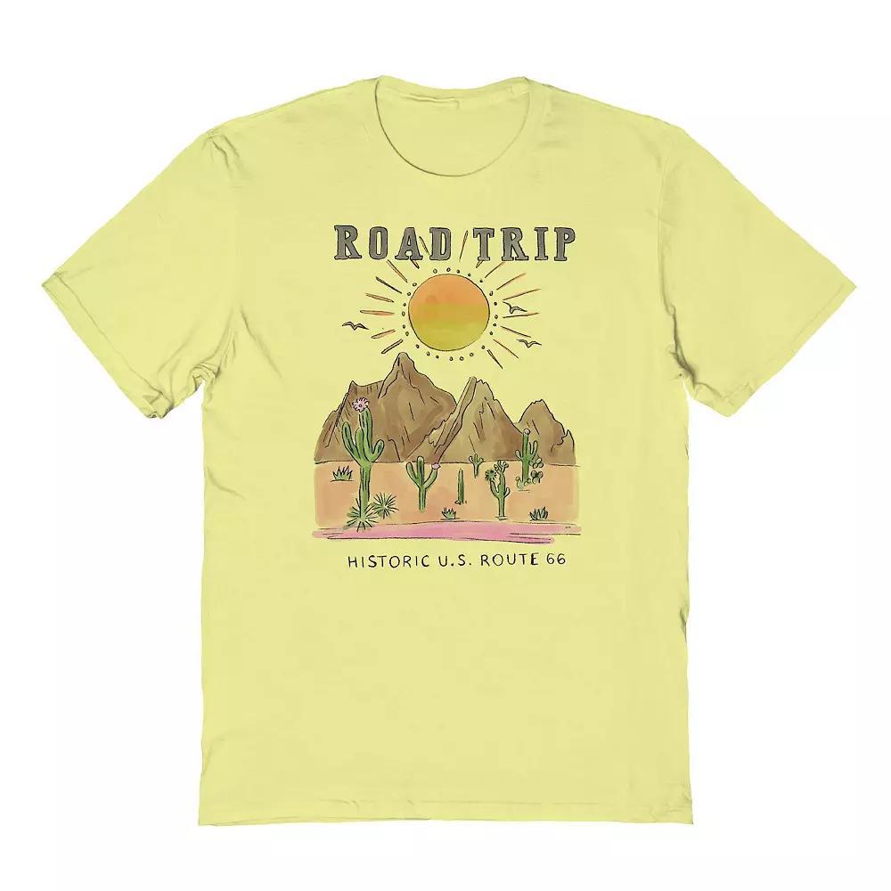 Men's COLAB89 by Threadless Route 66 Graphic Tee, Size: XL, Cornsilk Product Image