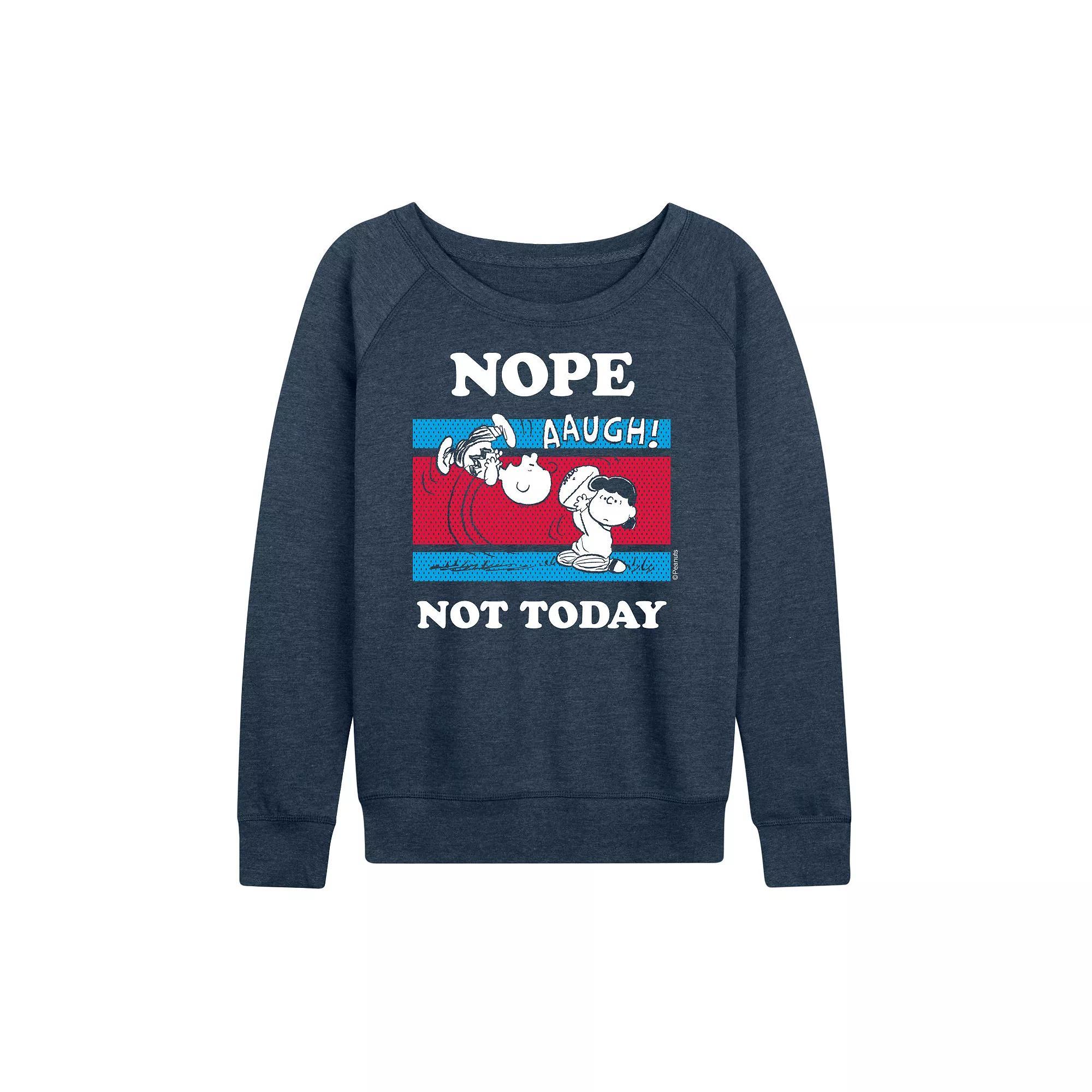 Women's Peanuts Nope Not Today French Terry Long Sleeve Tee, Girl's,  Product Image
