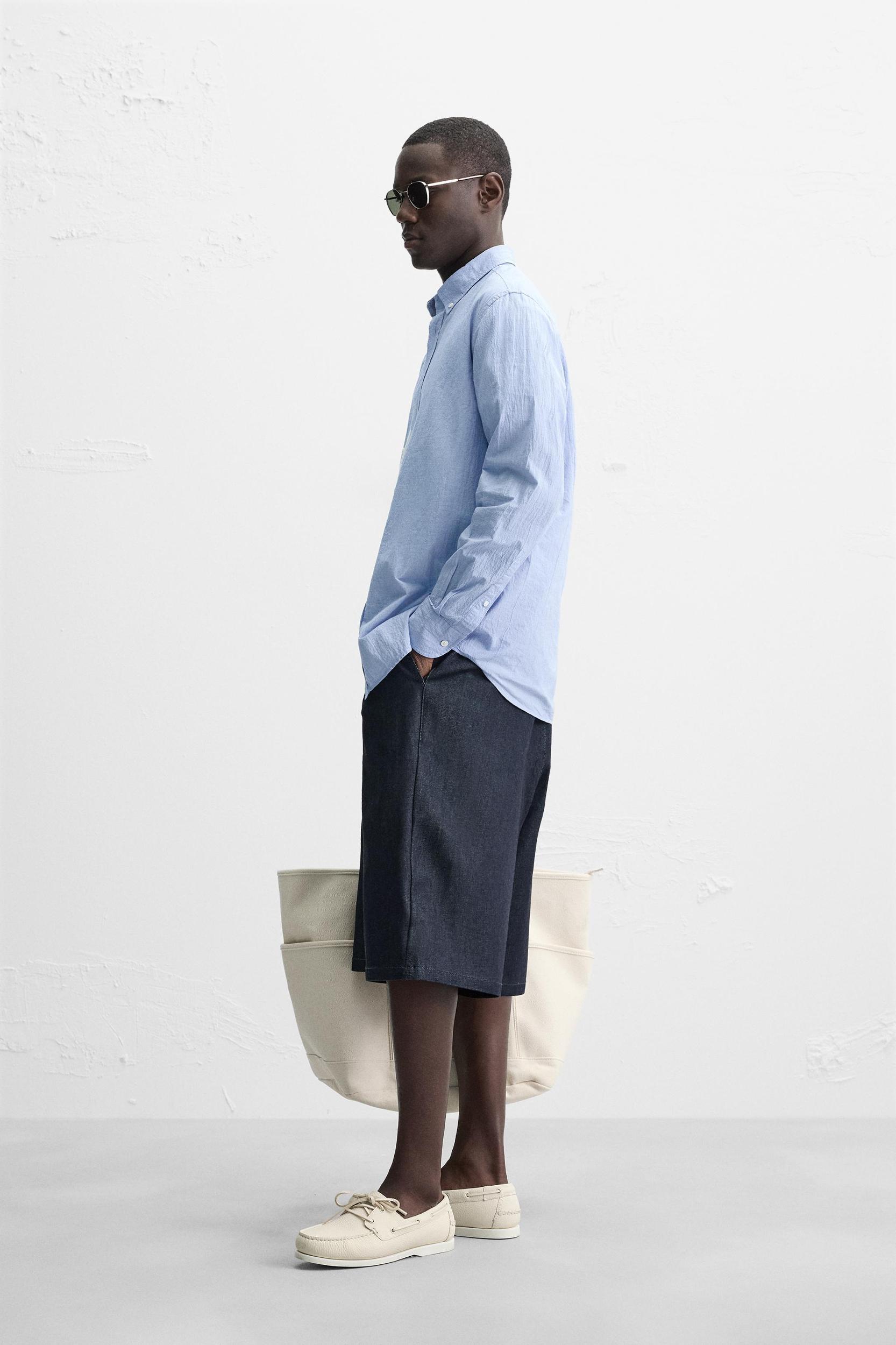 WRINKLED EFFECT REGULAR FIT SHIRT Product Image