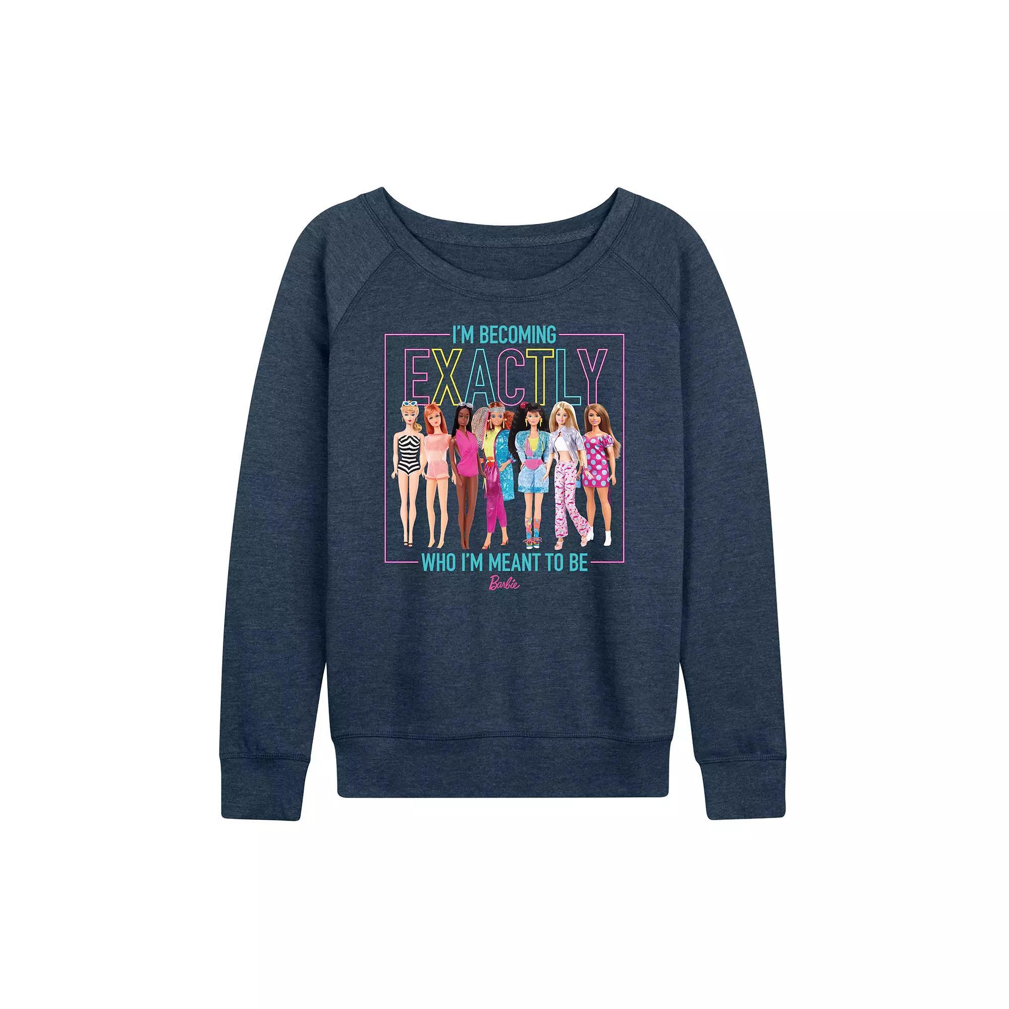 Women's Barbie® Who I'm Meant To Be Graphic French Terry Long Sleeve Tee,  Product Image