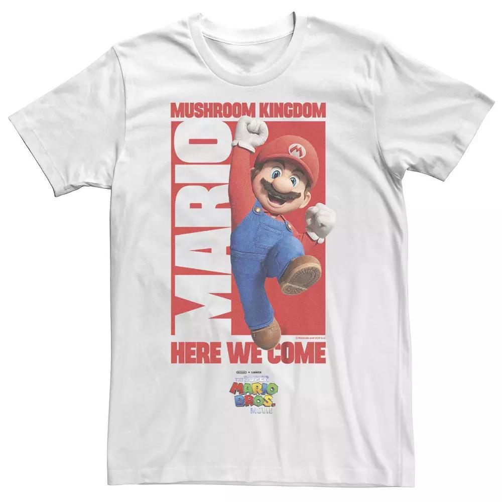 Men's The Super Mario Bros. Movie Mushroom Kingdom Here We Come Graphic Tee, Size: XL, White Product Image