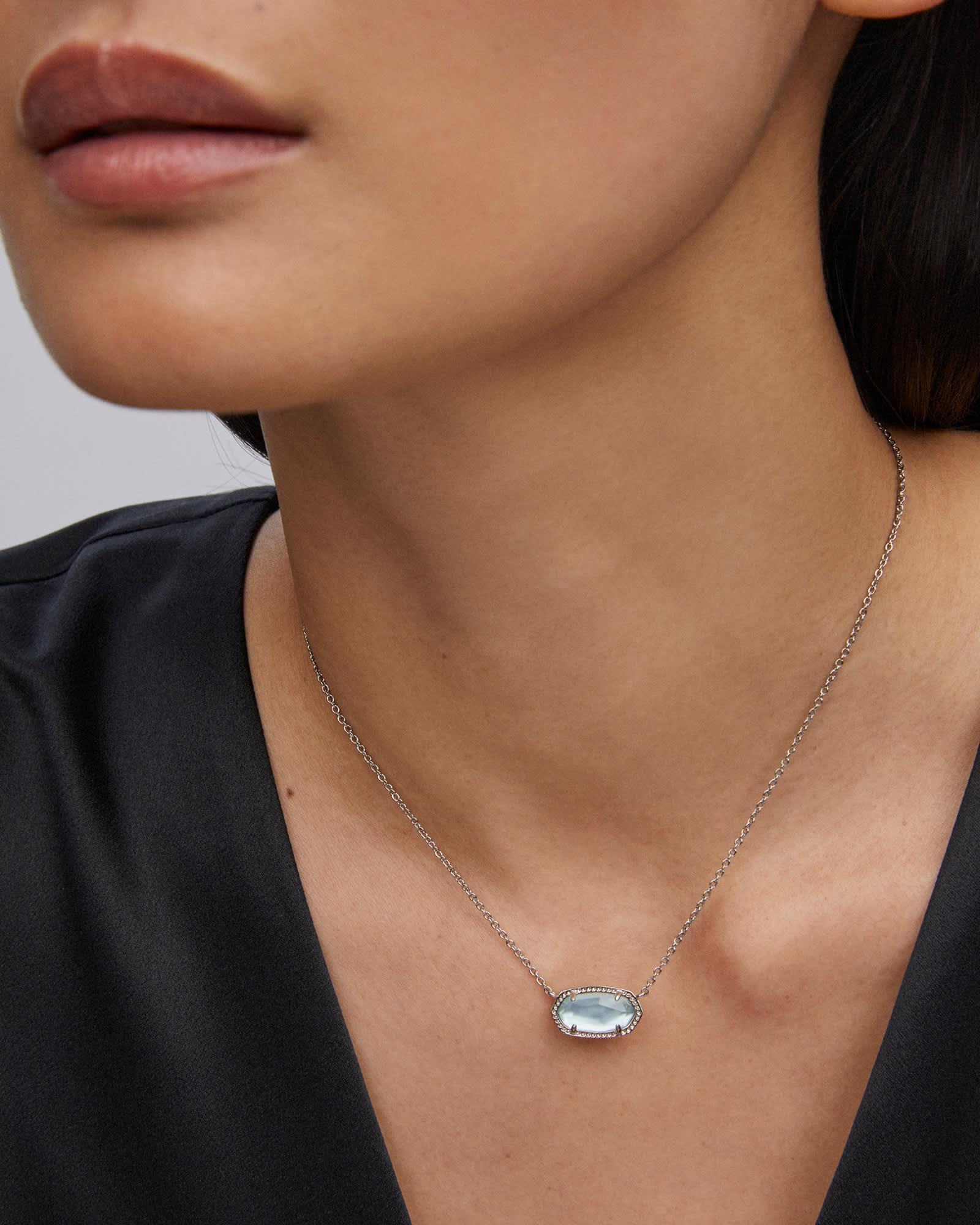 Elisa Silver Pendant Necklace in Light Blue Illusion Product Image