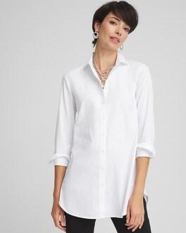 No Iron™ Embroidered Sateen Stretch Tunic Product Image