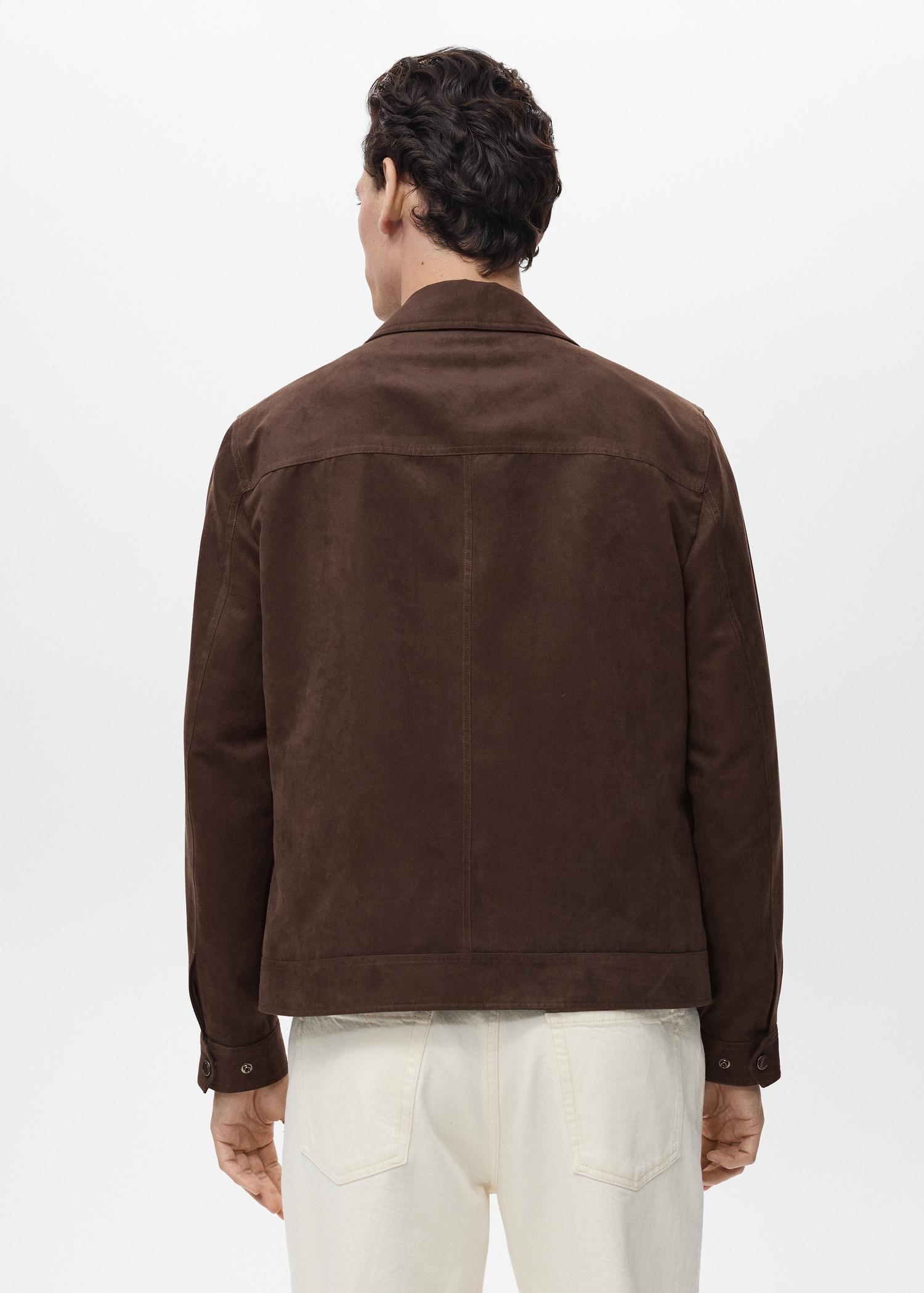 Suede-effect jacket with zip - Men | MANGO USA Product Image