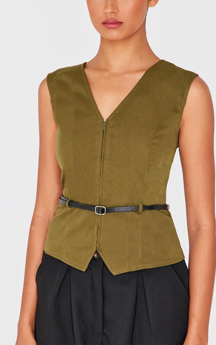 Khaki Thin Belt Vest Product Image