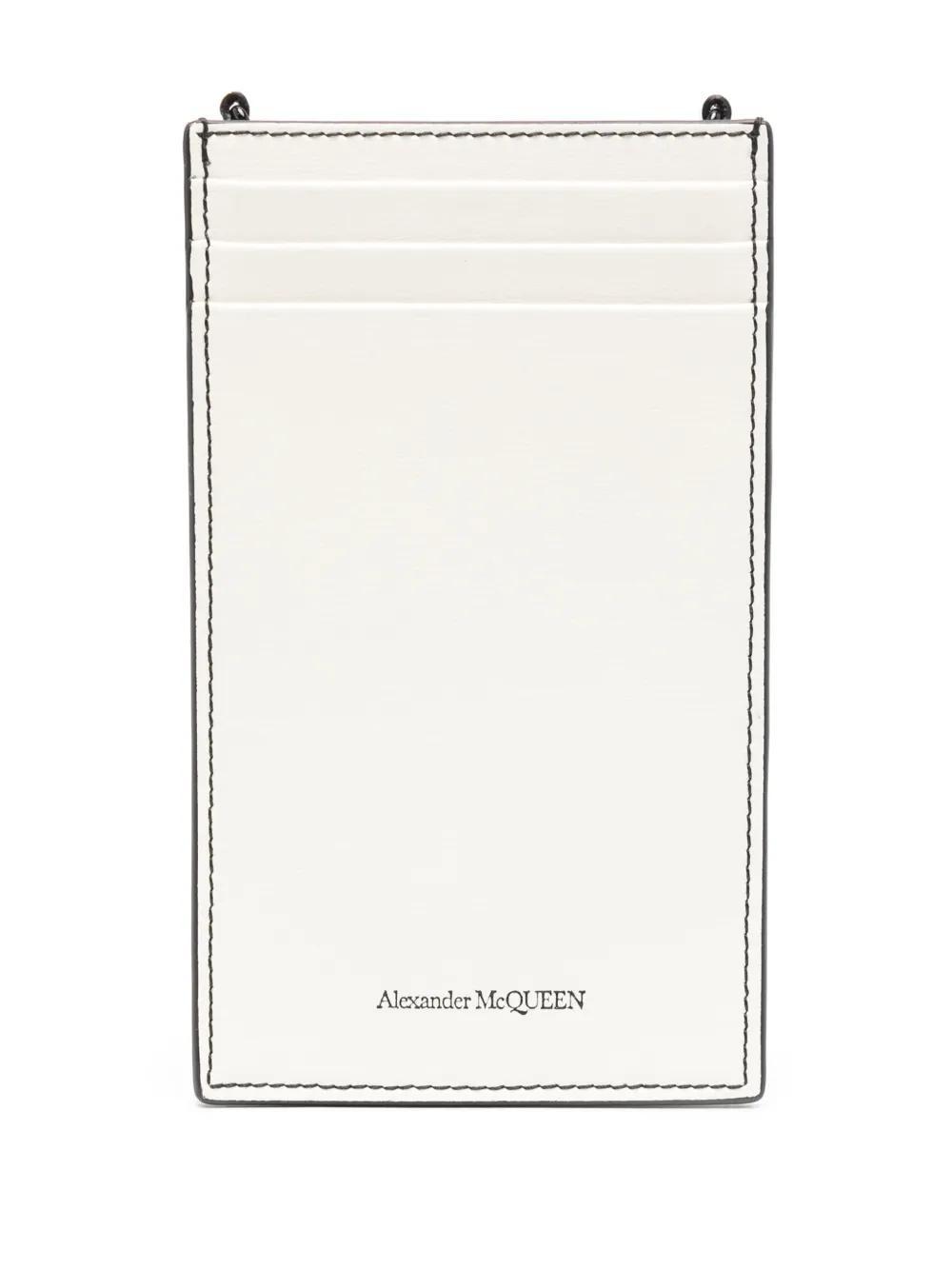 ALEXANDER MCQUEEN Skull-stud Leather Phone Case In White Product Image