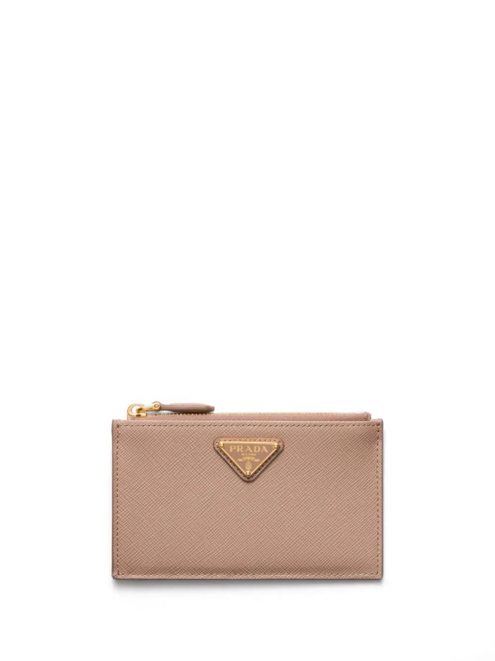 PRADA Saffiano-leather Card Holder In Pink Product Image