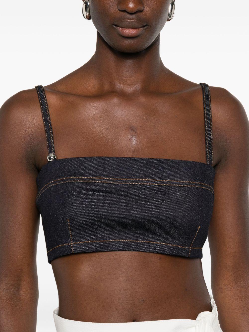 denim cropped top Product Image