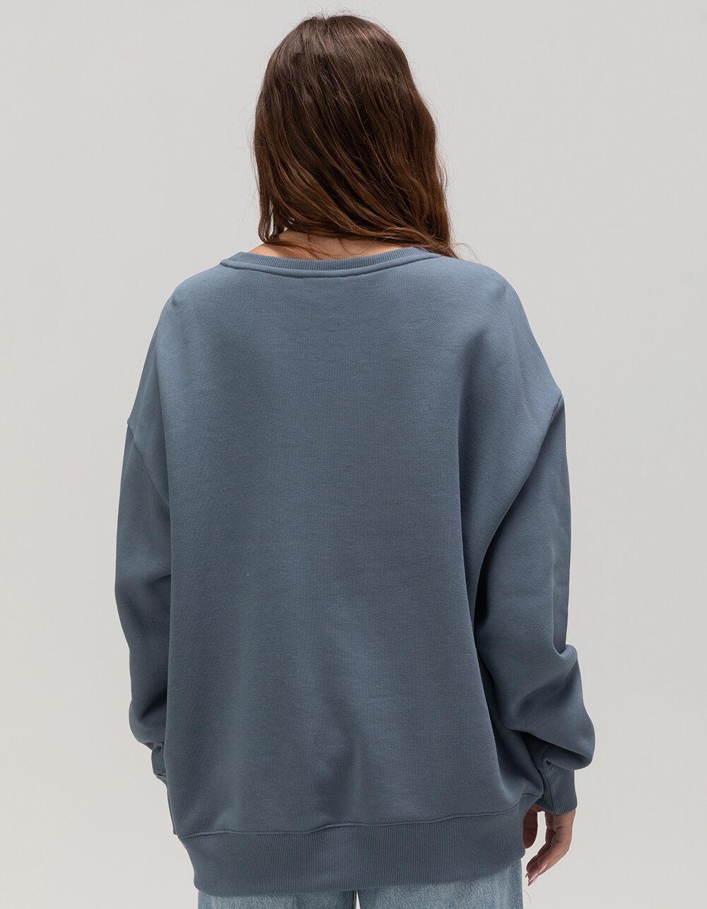 TENTREE Hike More Womens Oversized Crewneck Sweatshirt - BLUE Product Image