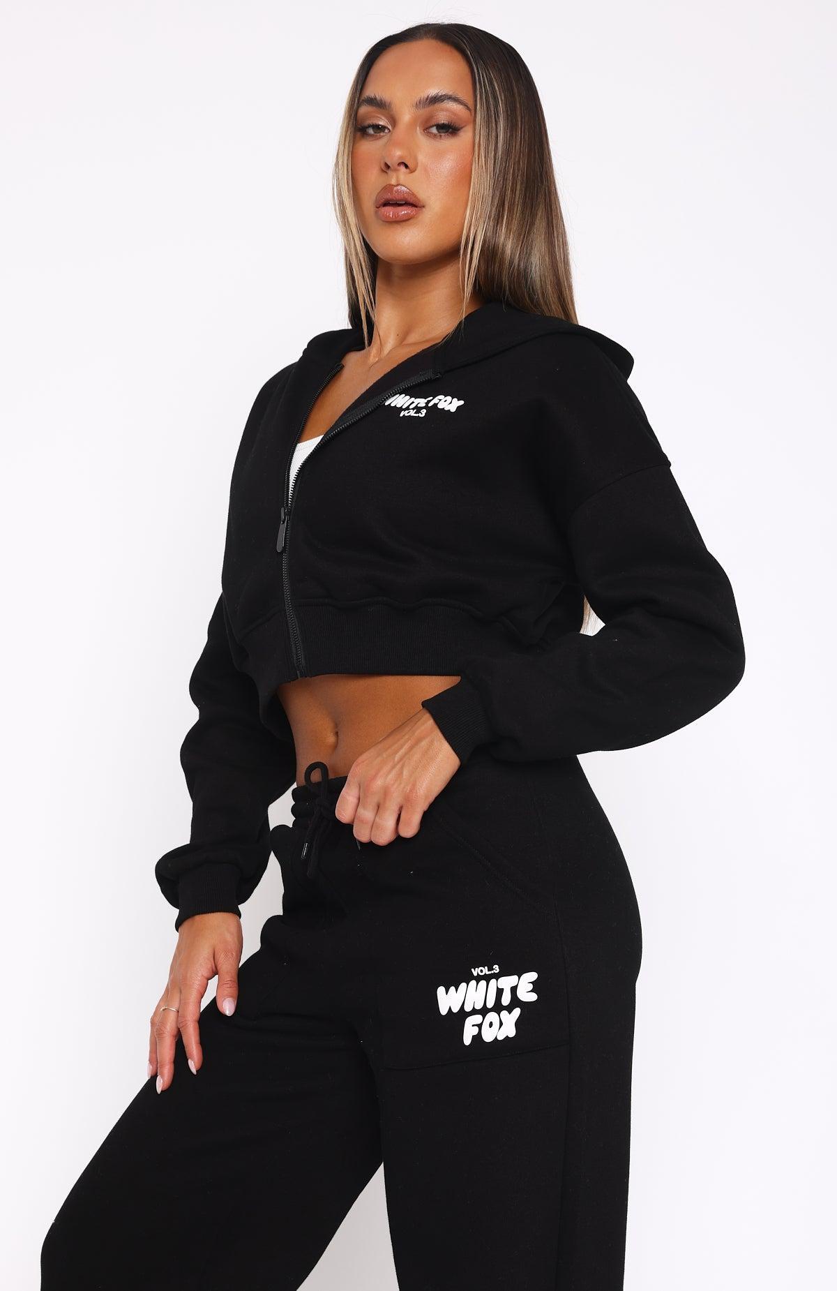 Offstage Cropped Zip Hoodie Monochrome Product Image
