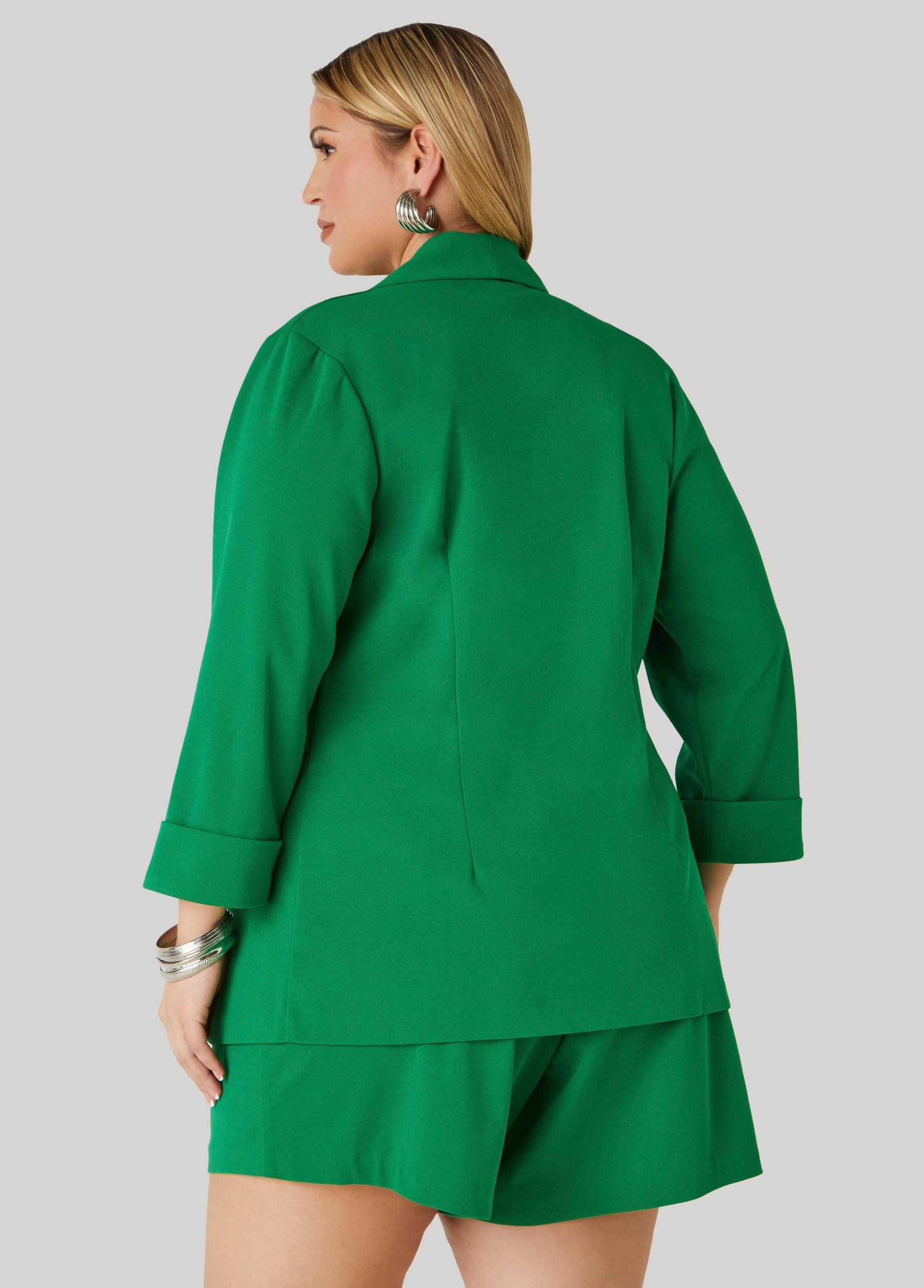 Plus Size Crepe High Rise Shorts Ashley Stewart Product Image