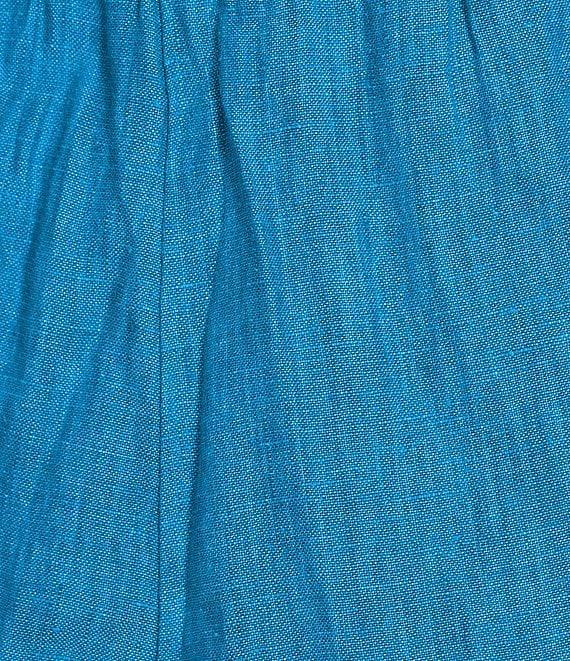 Eileen Fisher Washed Organic Linen Elastic Waist Wide Leg Cropped Pants Product Image