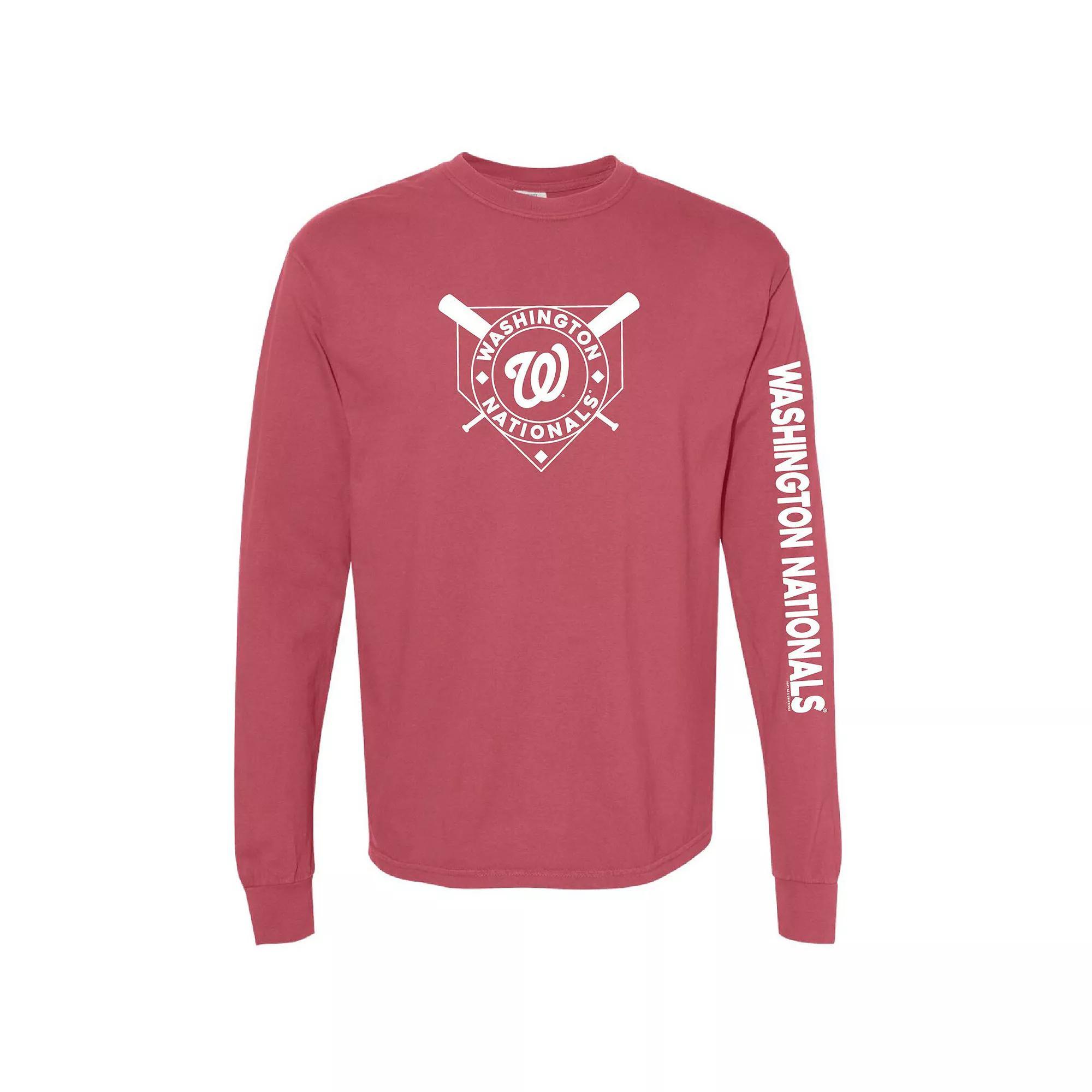 Women's Soft as a Grape Red Washington Nationals Pigment Dye Long Sleeve T-Shirt, Size: 2XL Product Image