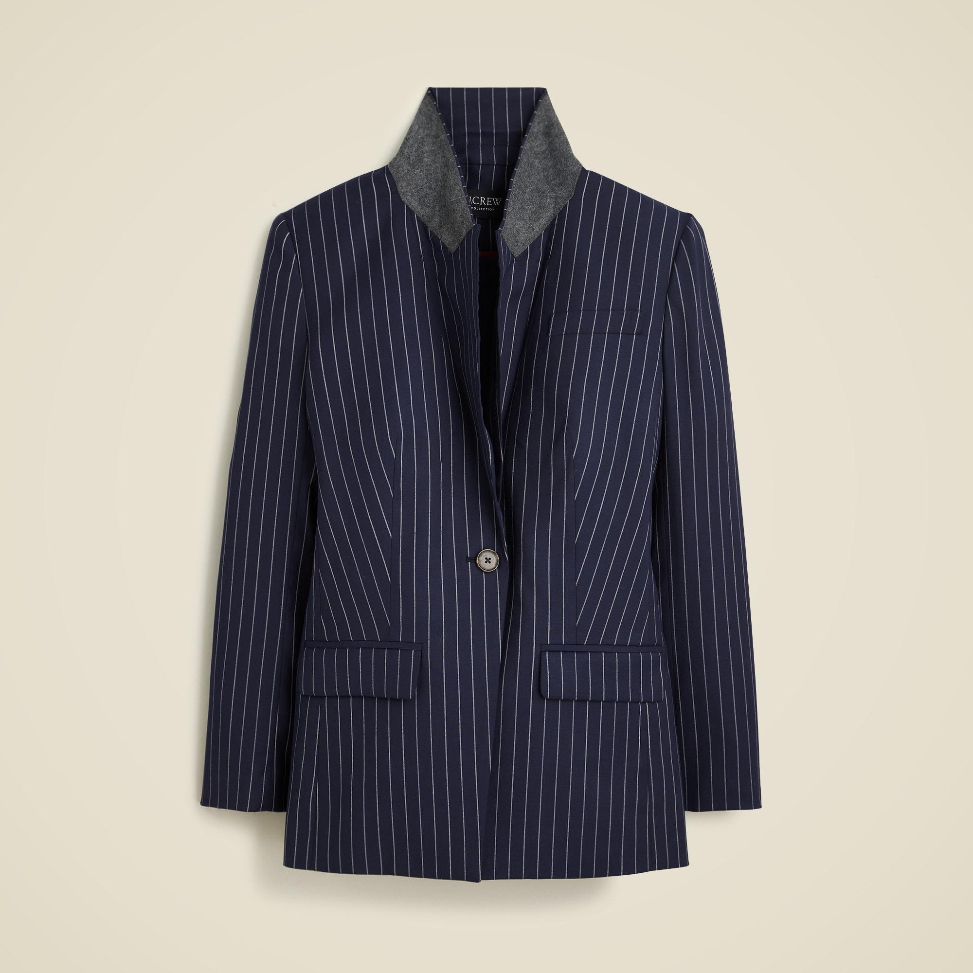 Collection Vivienne blazer in pinstripe Italian wool blend Product Image