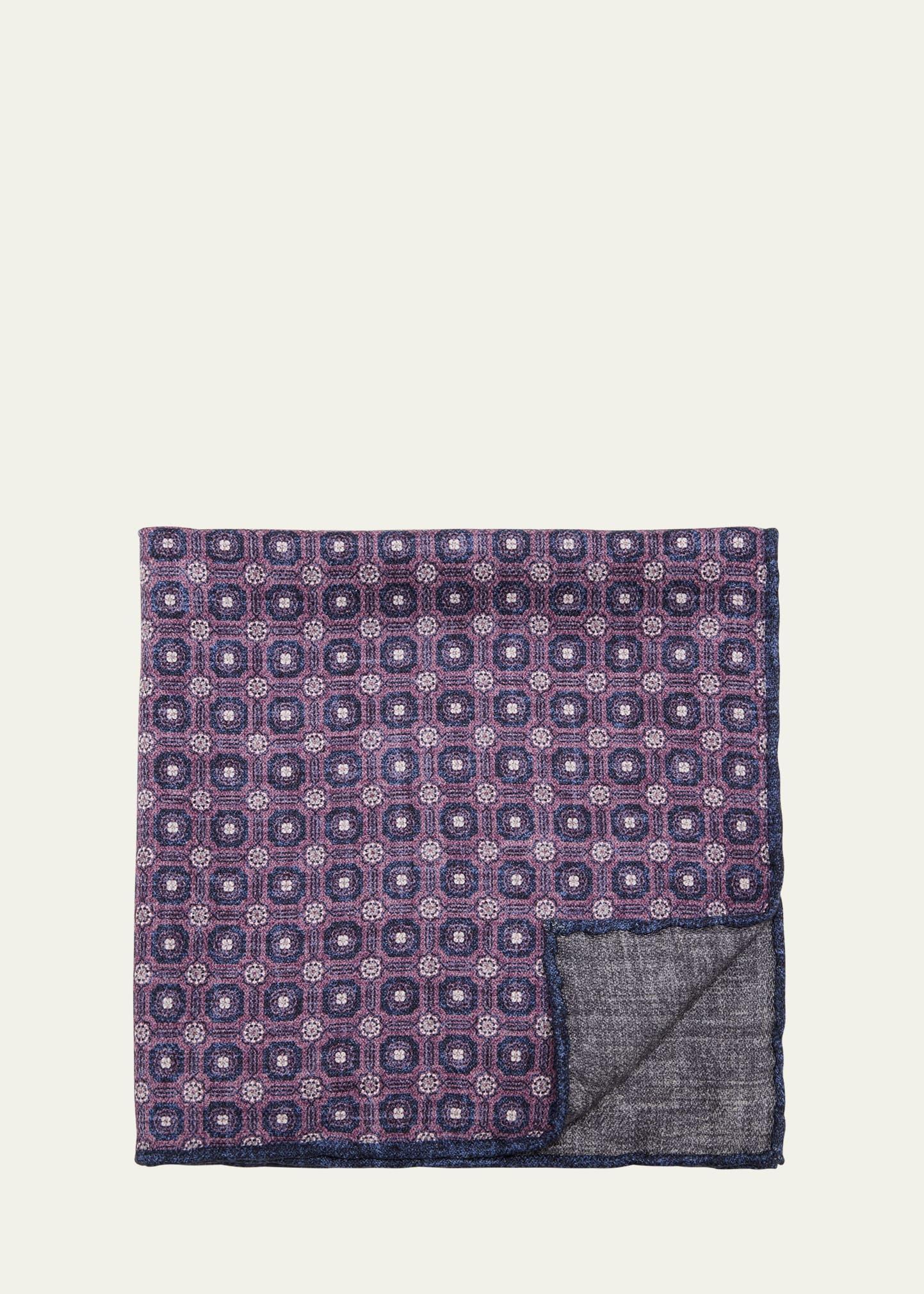 Mens Silk Geometric Pocket Square Product Image