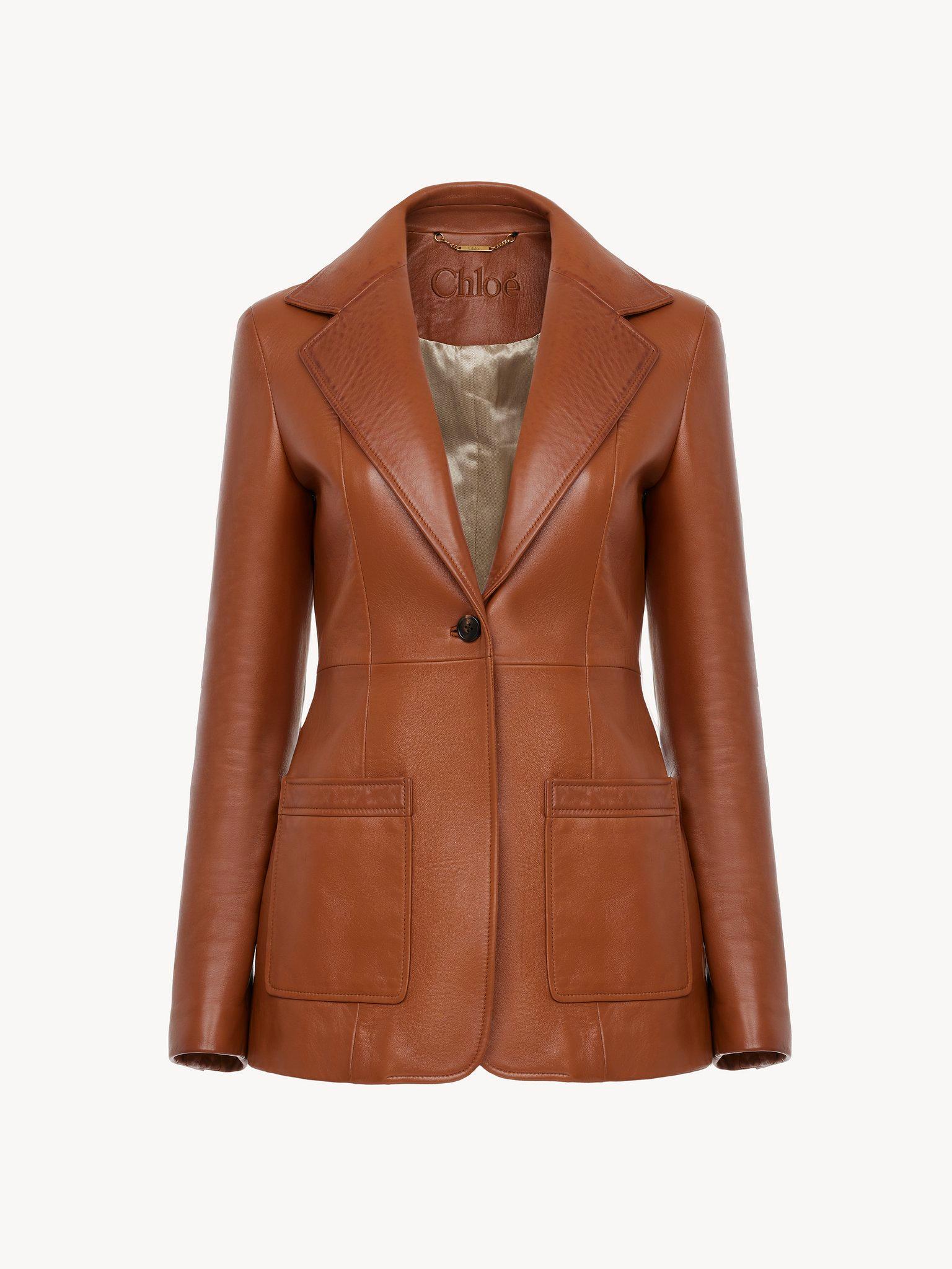 Tailored jacket in leather Product Image