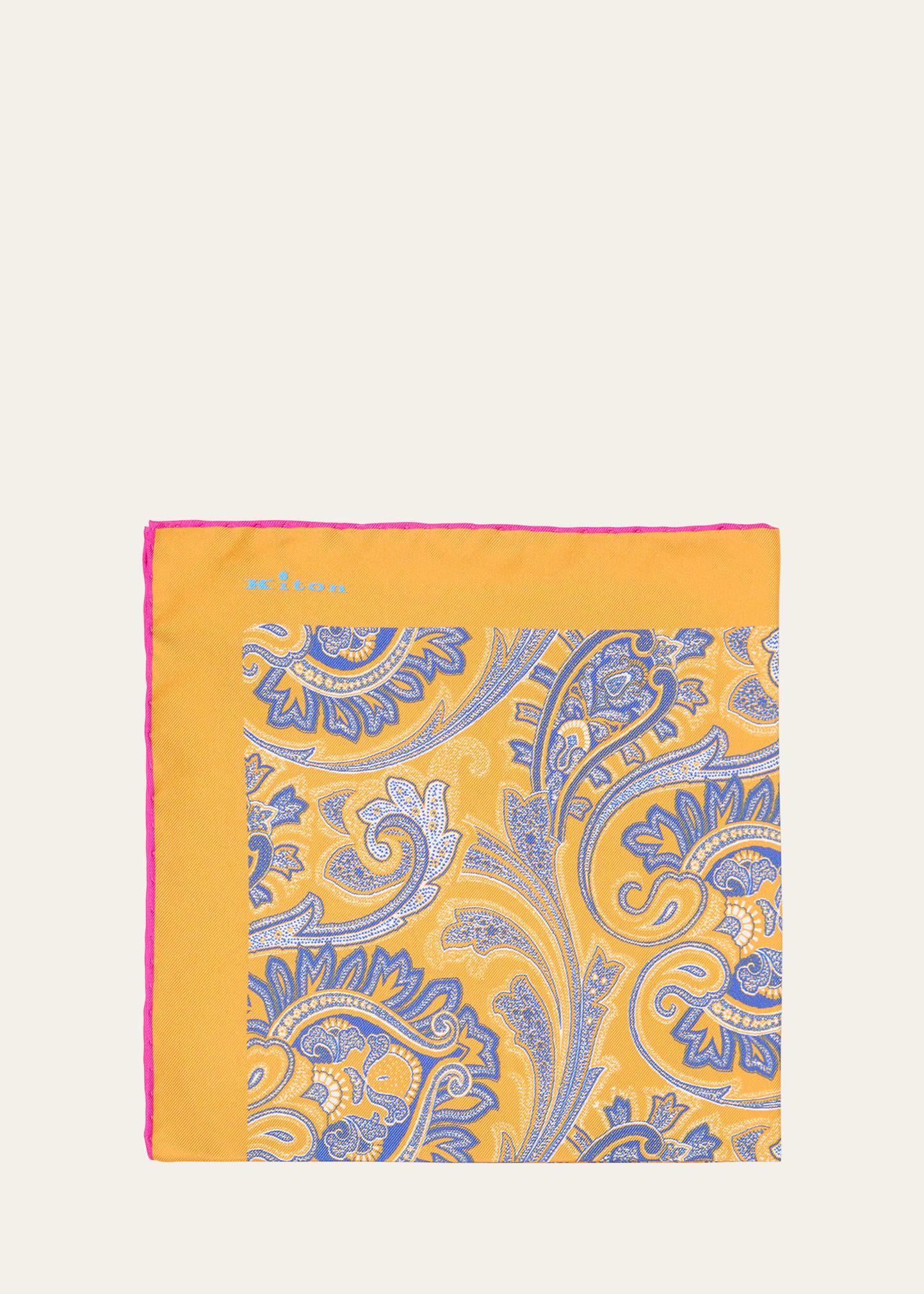 Mens Silk Paisley Pocket Square Product Image