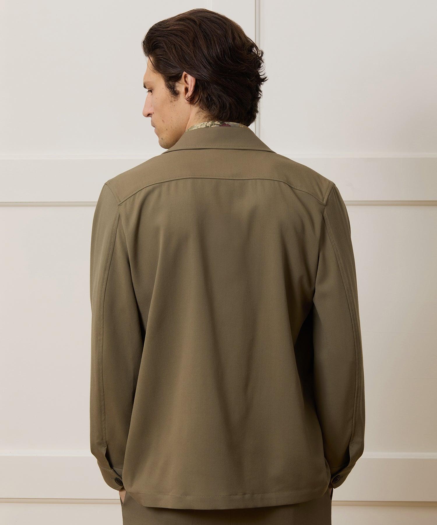 Gabardine Spread Collar Overshirt Product Image
