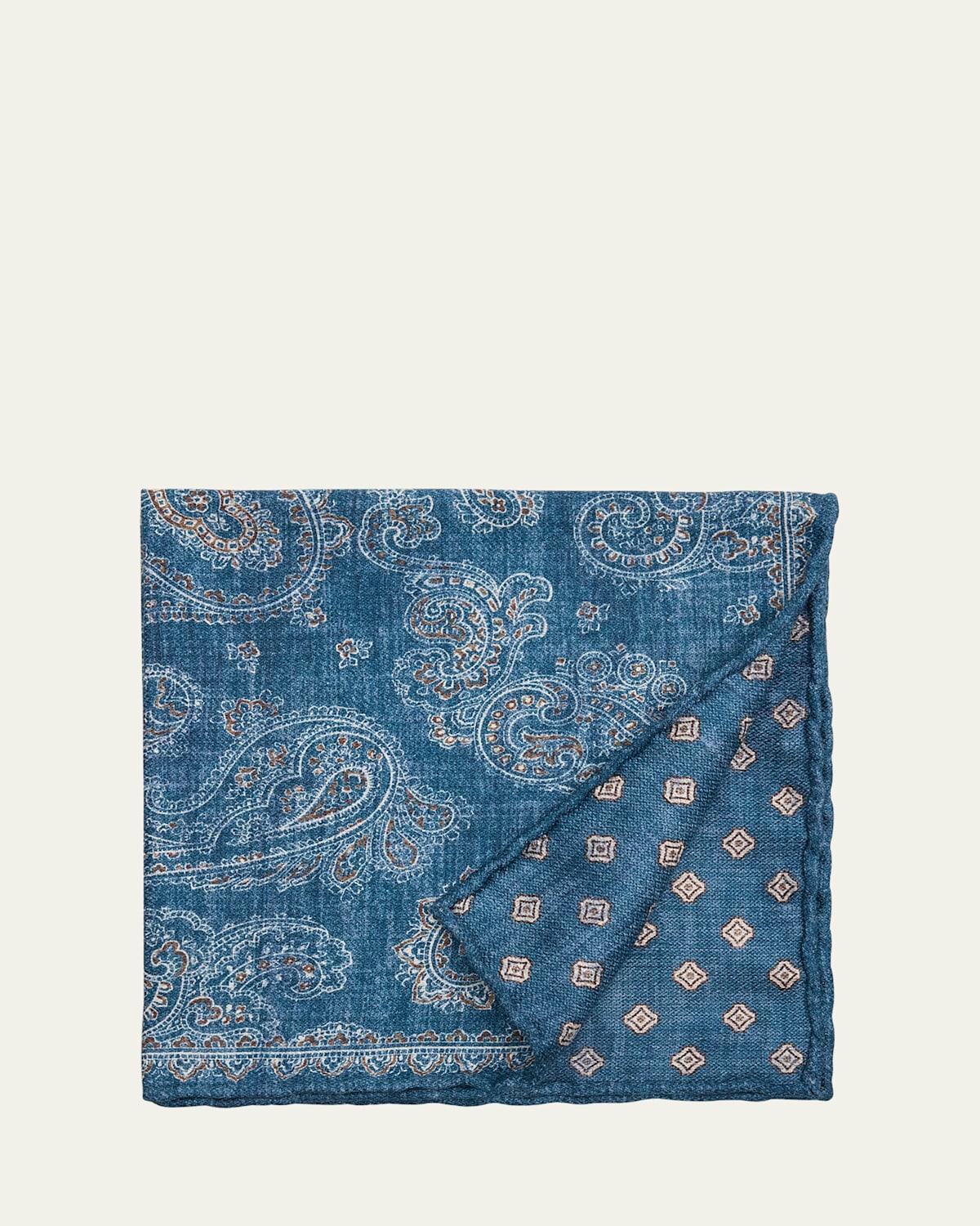 Mens Silk Double-Faced Pocket Square Product Image