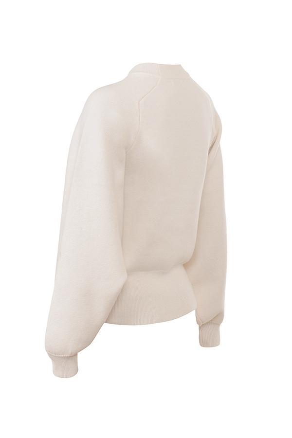 Cressida Cream Wool Cashmere Heavy Knit Sweater Product Image