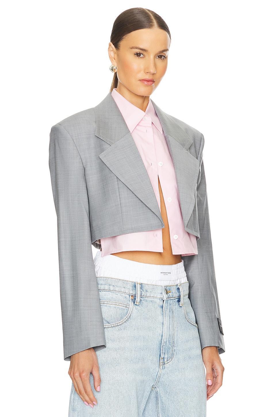 Prestyled Cropped Blazer With Poplin Dickies Alexander Wang Product Image