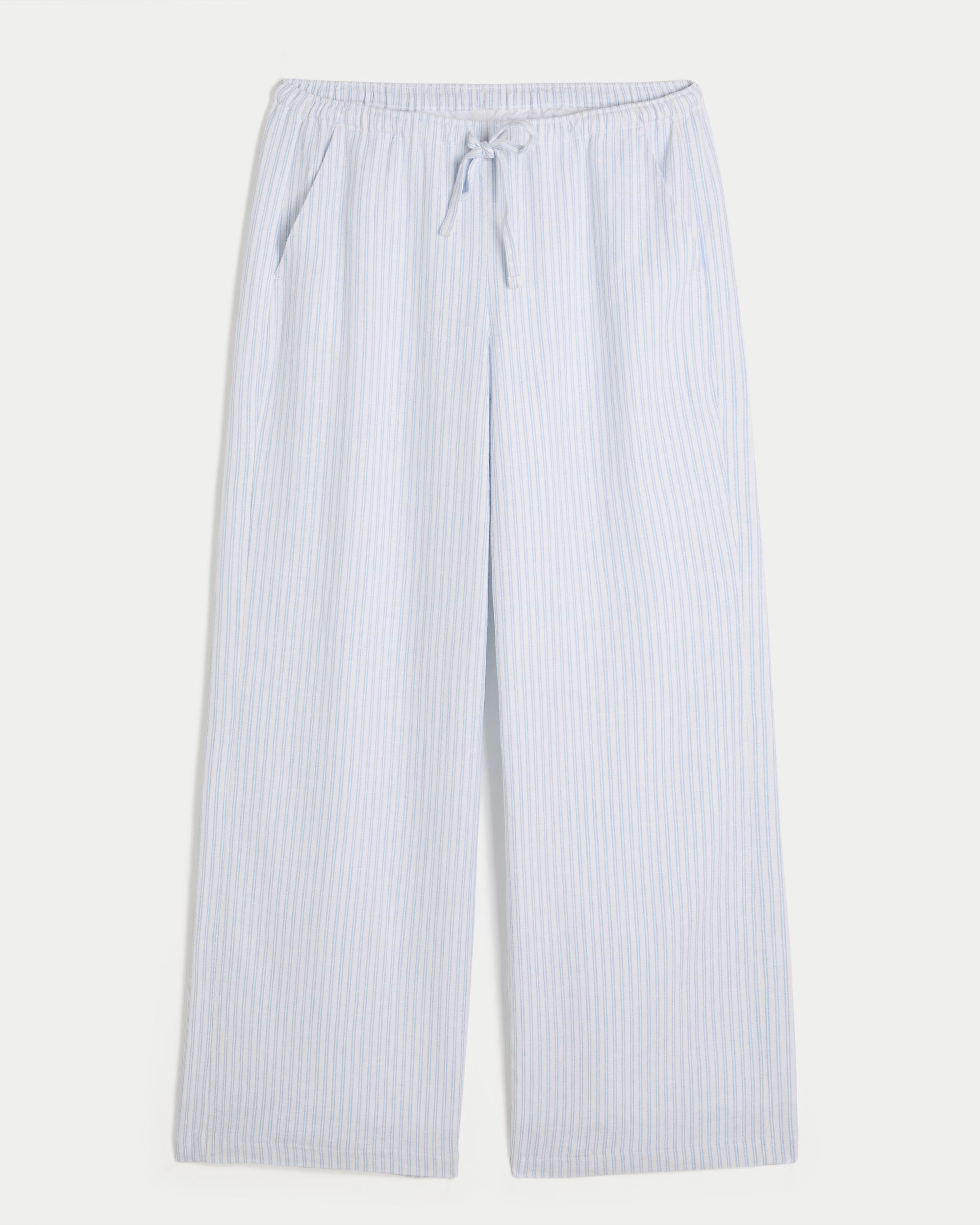 Linen-Blend Baggy Pull-On Pants Product Image