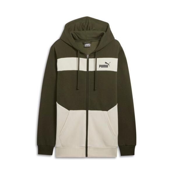 PUMA Power Mens Colorblock Hoodie in Grey Skies Product Image