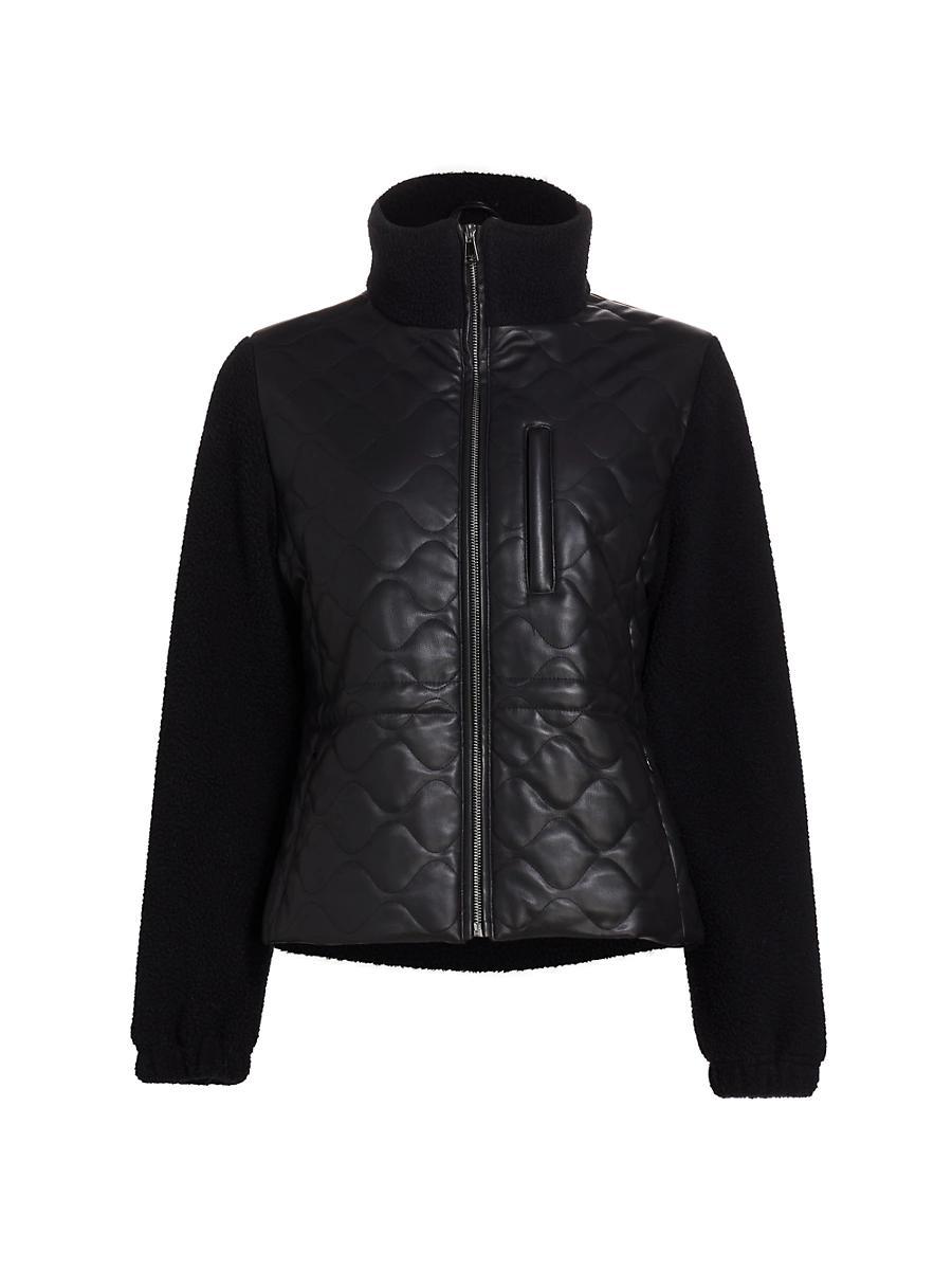 Womens Lanie Mixed Media Quilted Jacket Product Image