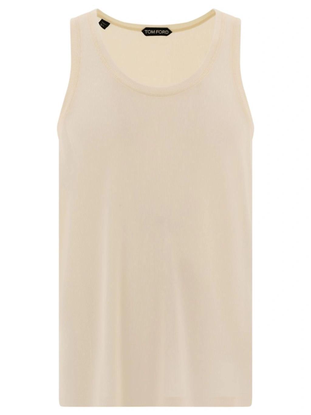 TOM FORD Ribbed Tank Top In Beige Product Image