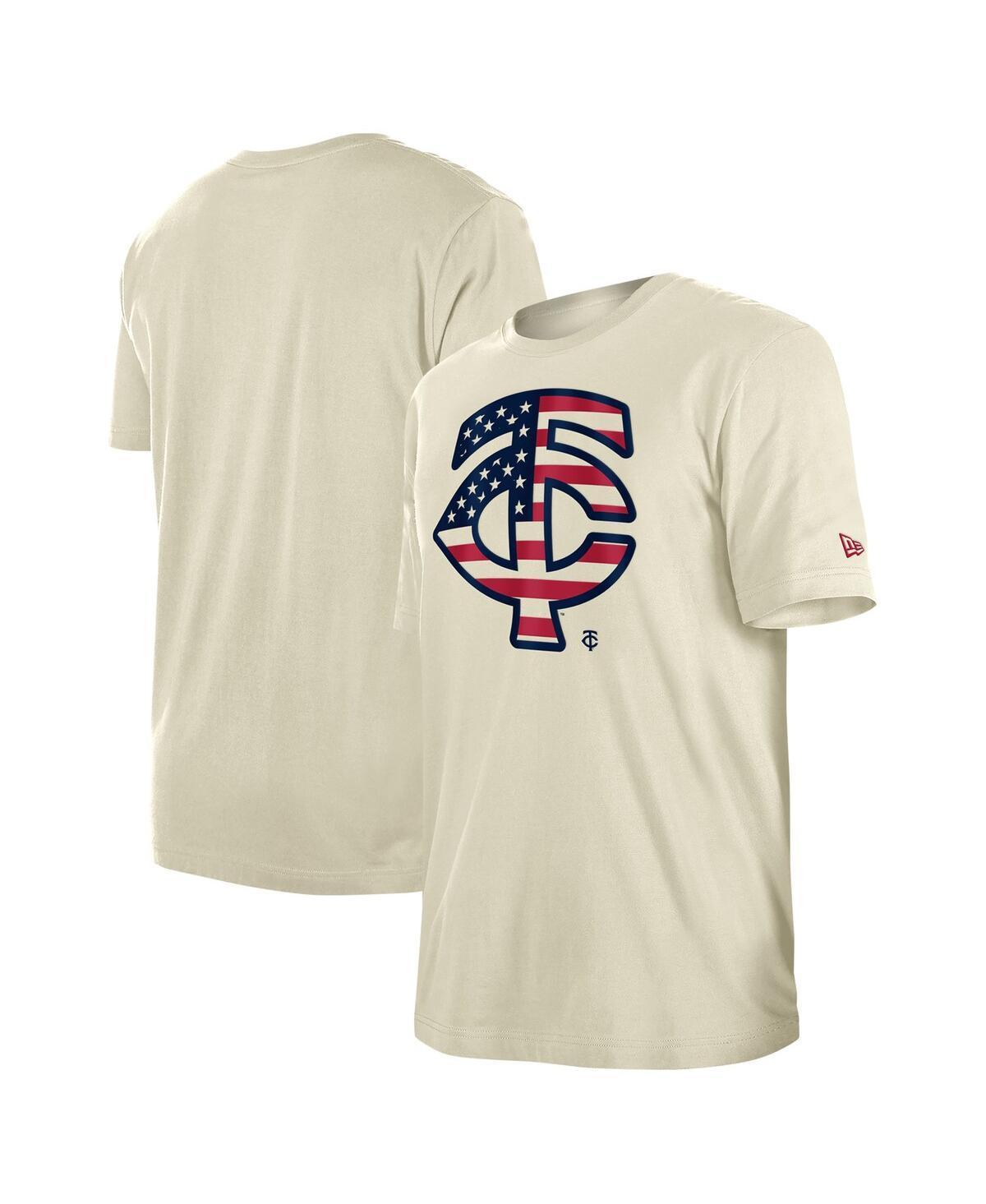 New Era Mens Cream Minnesota Twins Americana Flag Fill T-Shirt Product Image