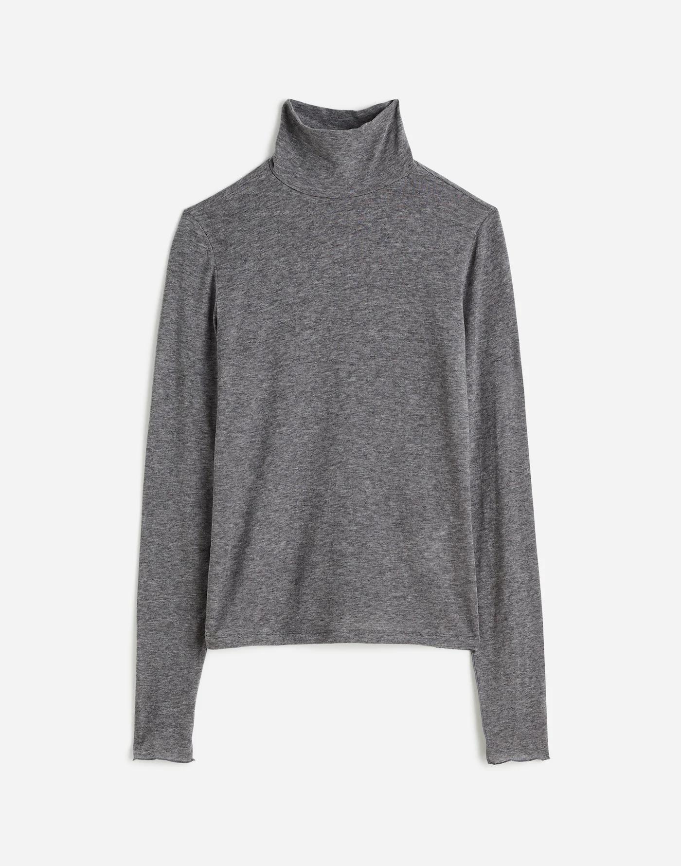 Wool-Blend Turtleneck Long-Sleeve Tee Product Image