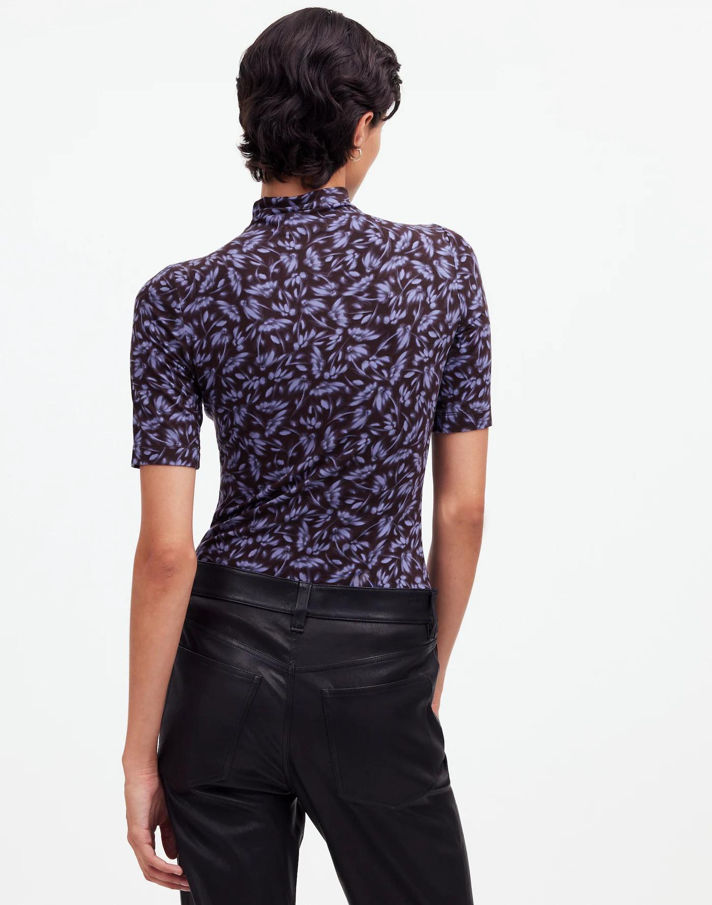 Drapey Mockneck Top in Floral Product Image