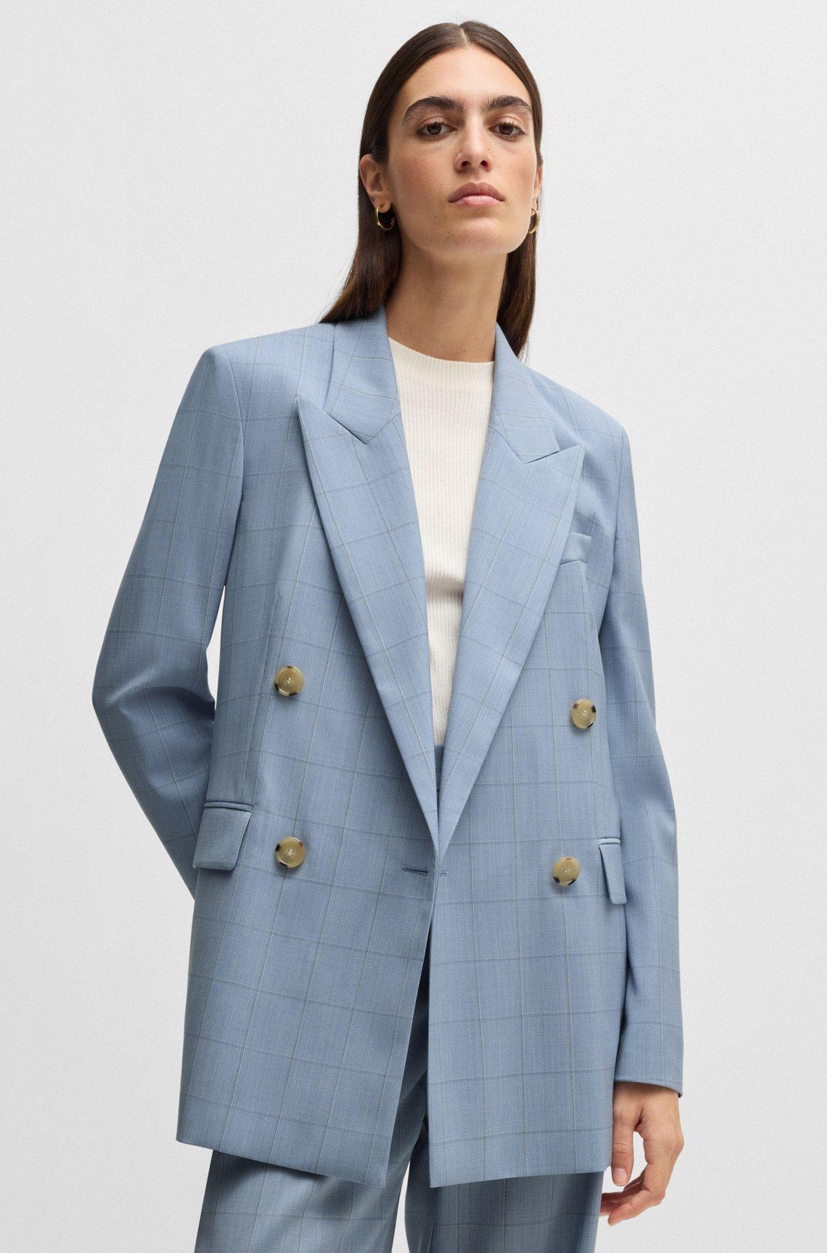 Regular-fit suit jacket in checked wool Product Image