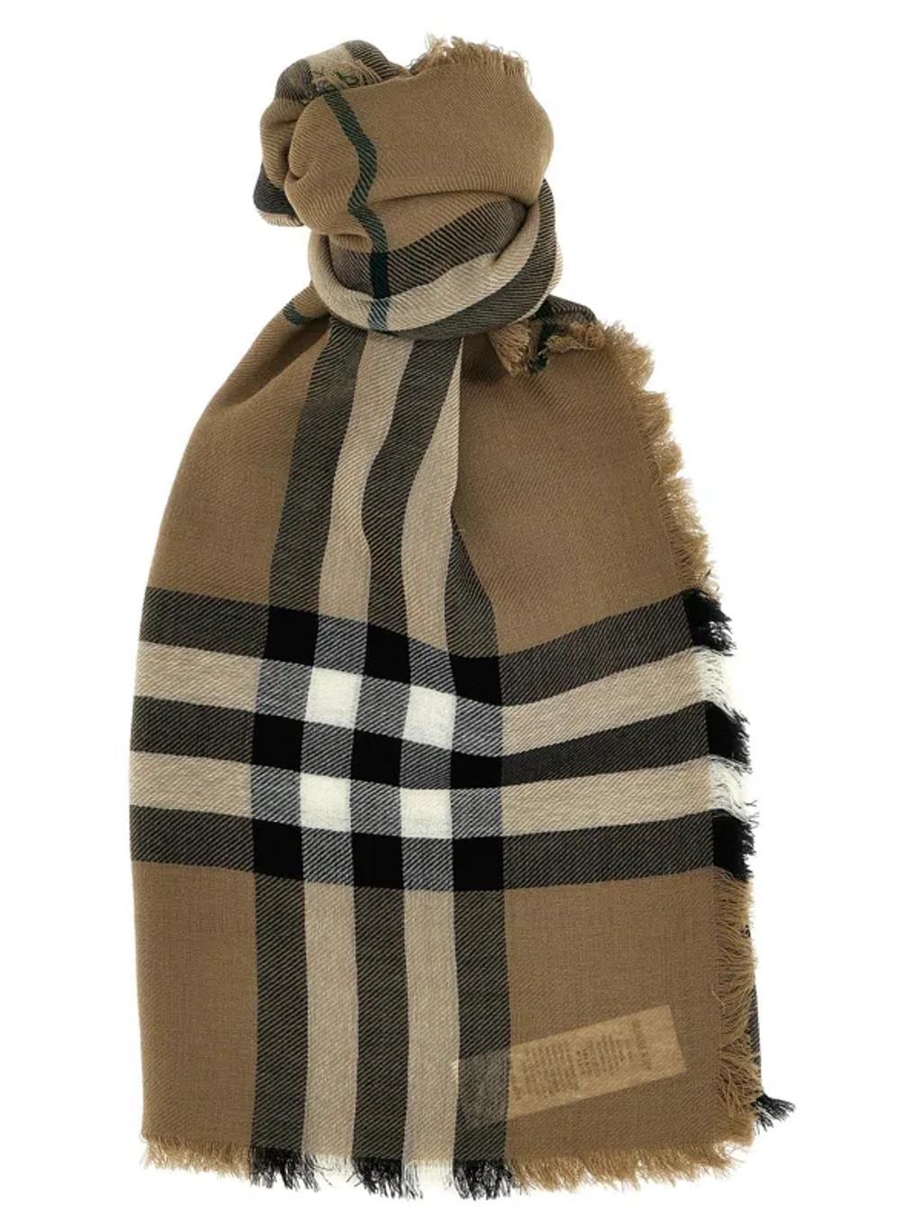 BURBERRY Check Scarf In Beige Product Image