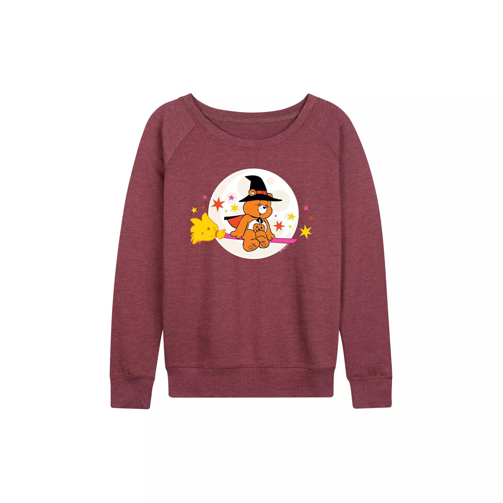 Women's Care Bears Halloween Witch French Terry Long Sleeve Tee, Size: XL, Heather Grey Product Image