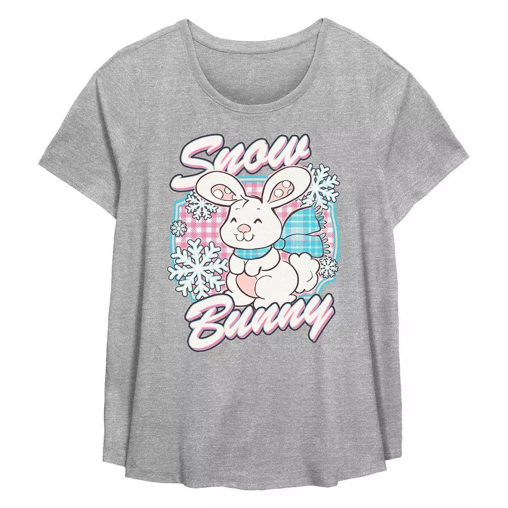 Plus Size Strawberry Shortcake Snow Bunny Flowy Graphic Tee, Women's, Size: 2XL, Grey Gray Product Image