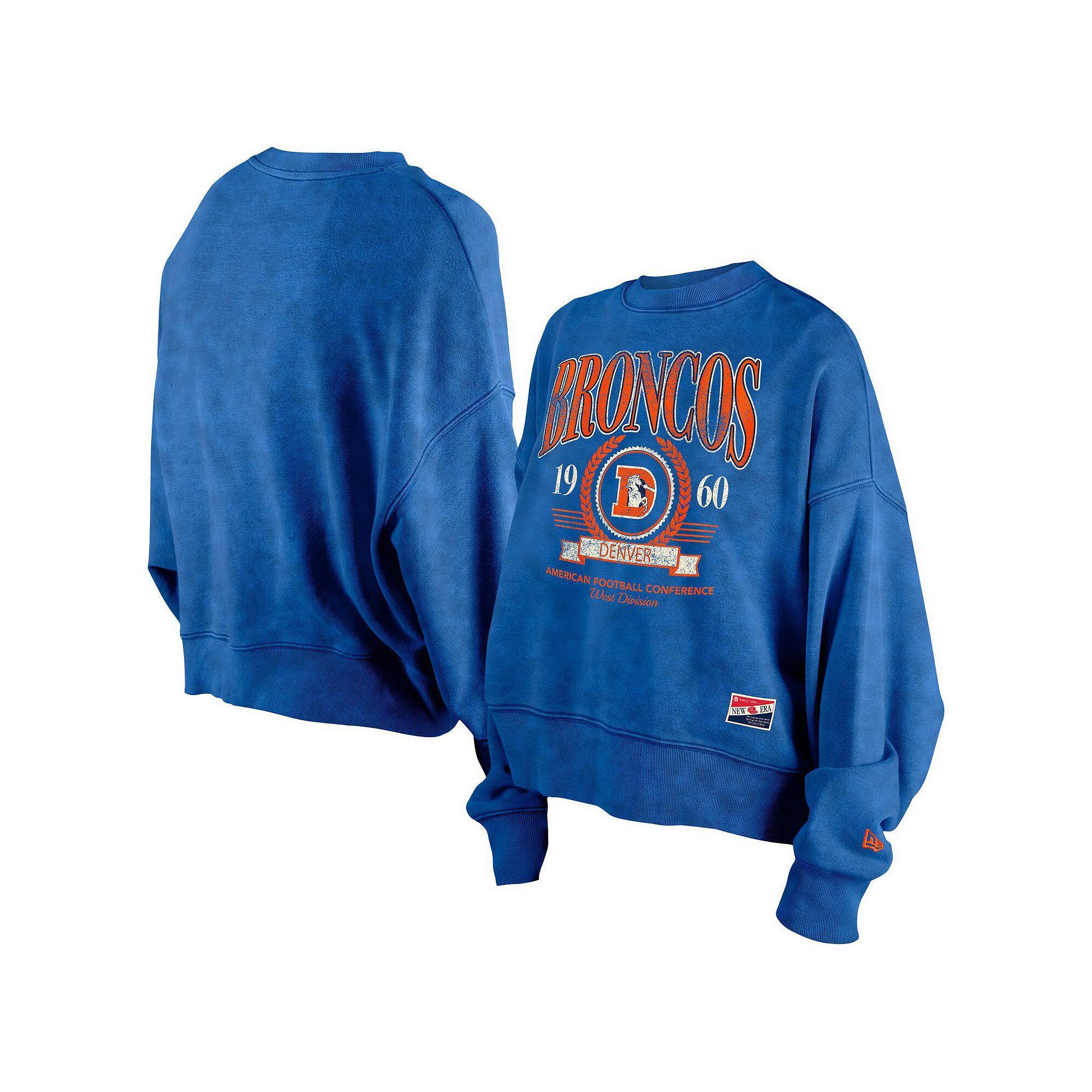Women's New Era Royal Denver Broncos Throwback Boxy Sweatshirt, Size: XL, Blue Product Image