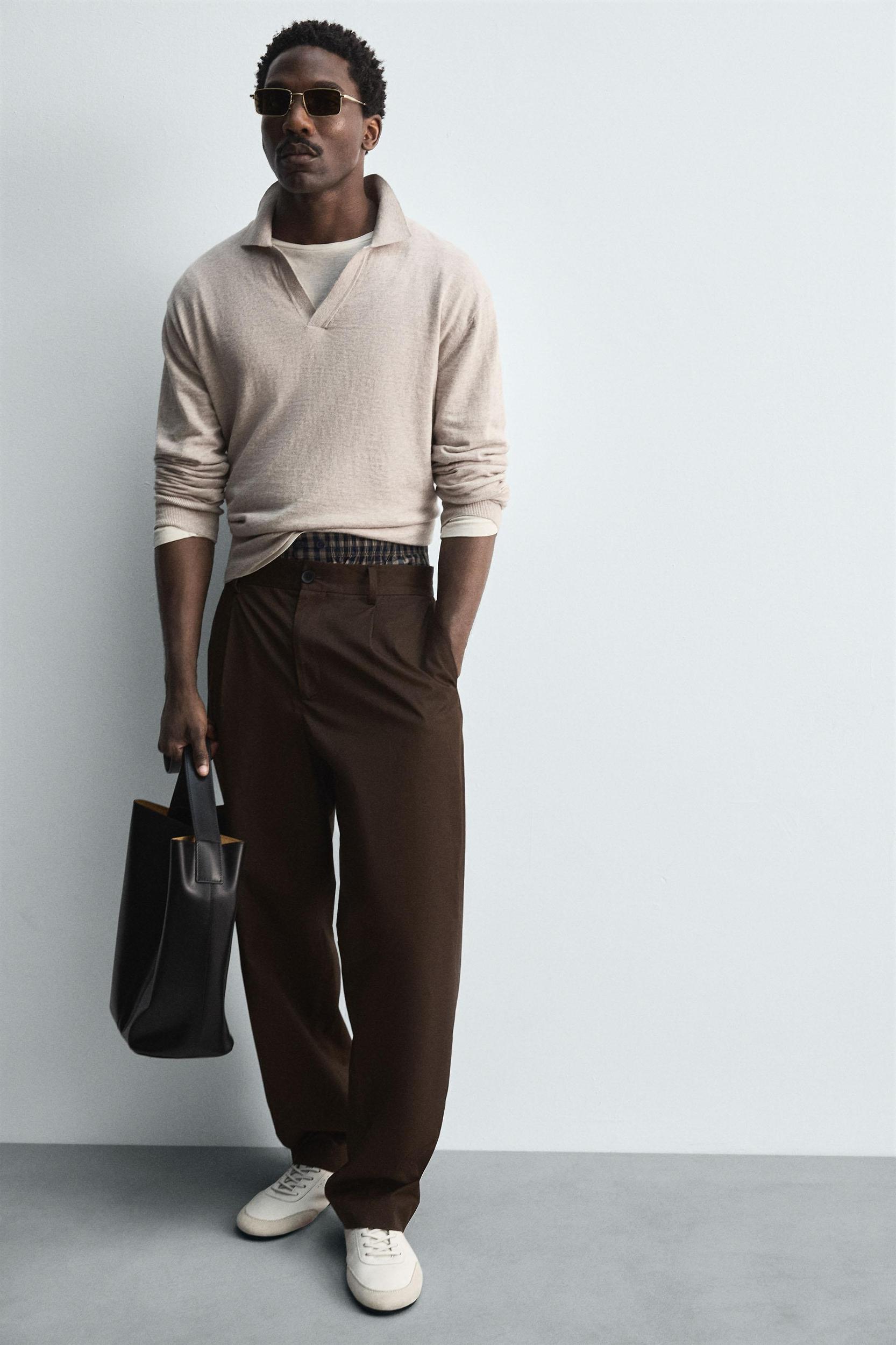 COTTON-WOOL KNIT POLO SHIRT Product Image