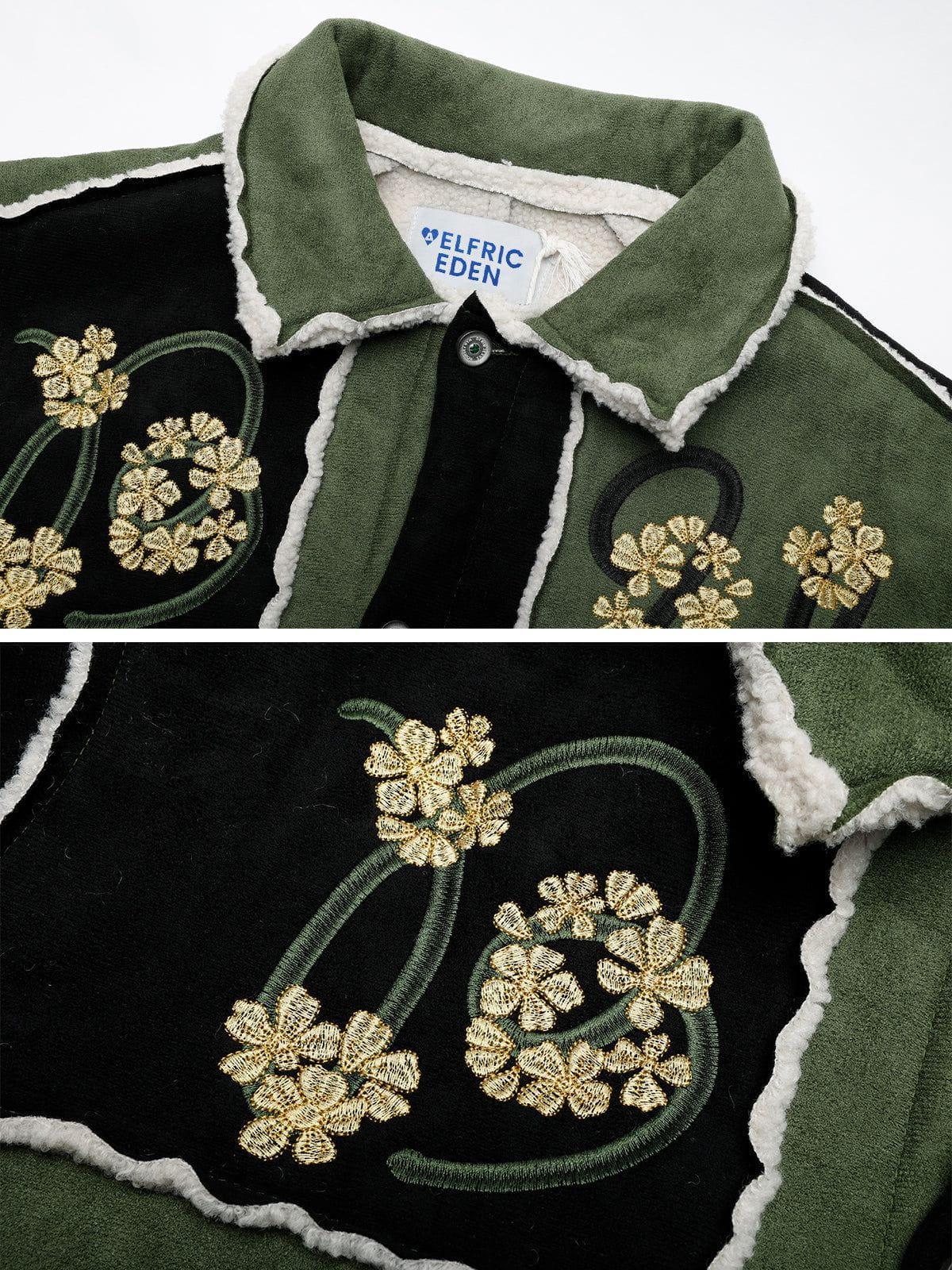 Aelfric Eden Color Block Embroidery Floral Coat Product Image