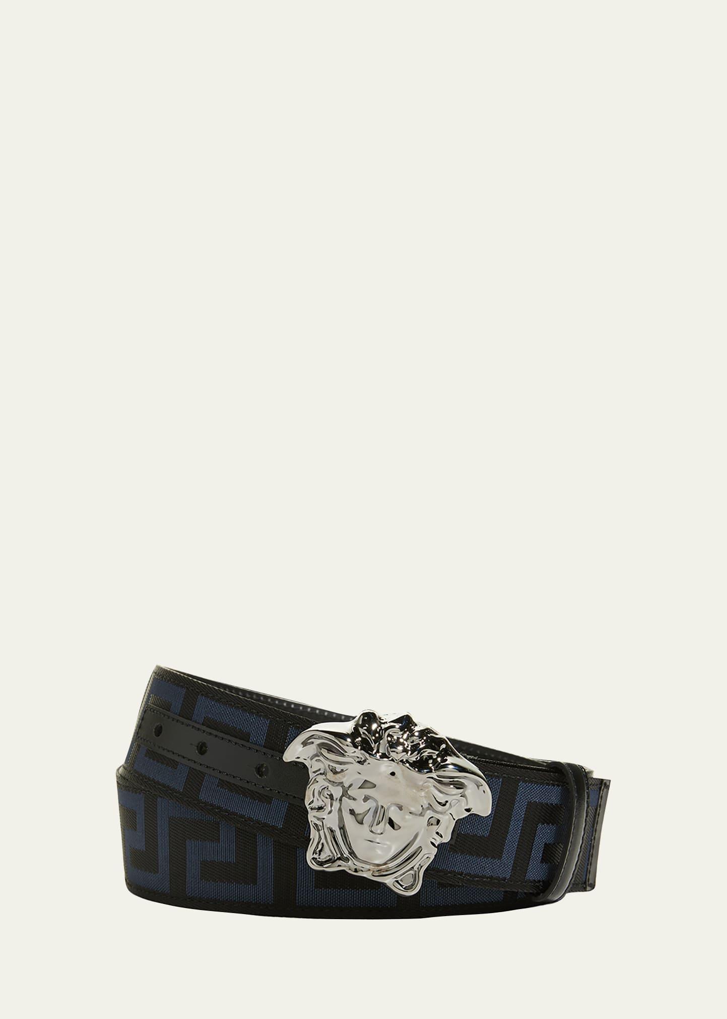 Versace Mens Medusa Buckle Woven Belt Product Image