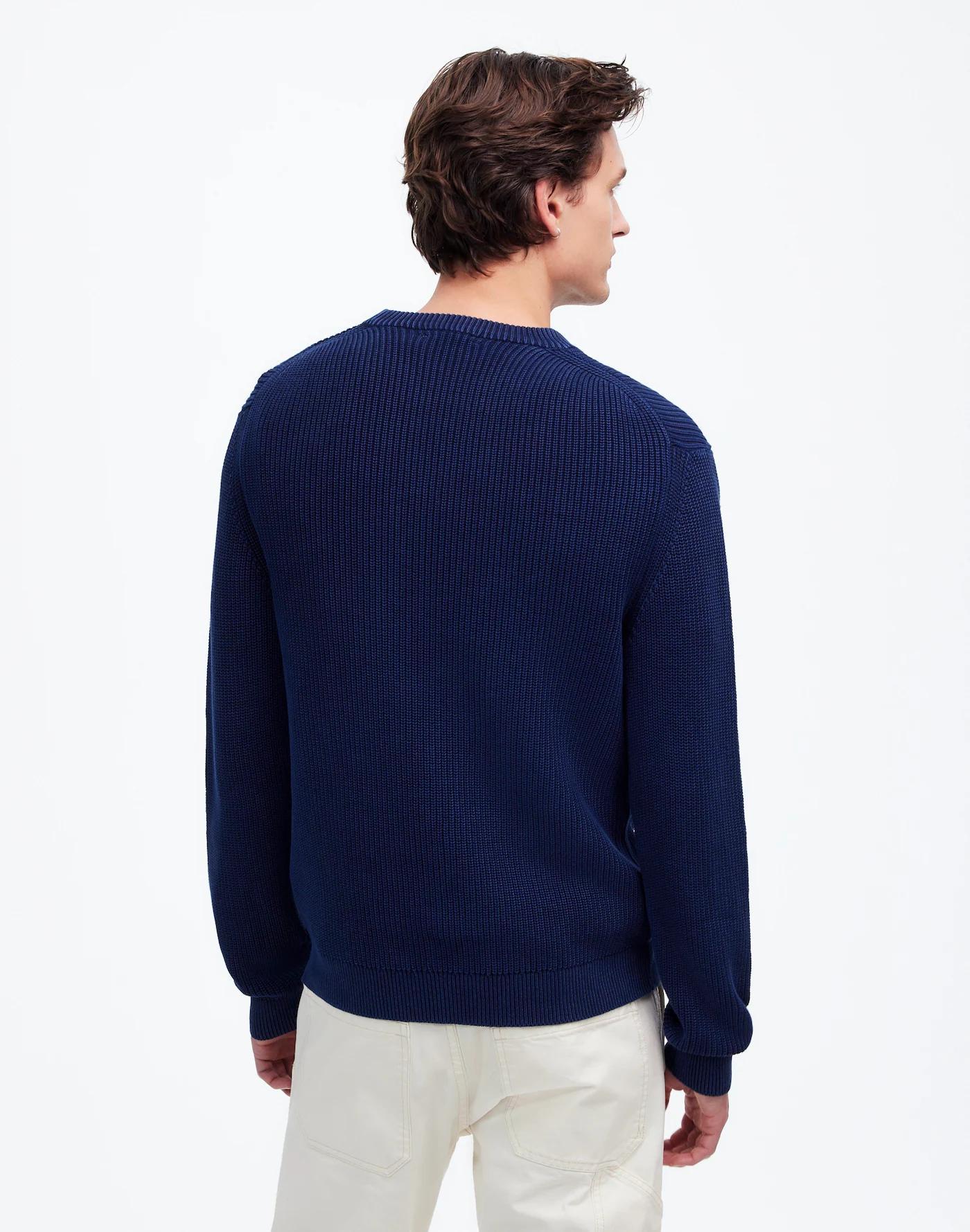 Cotton Shaker Stitch Crewneck Sweater Product Image