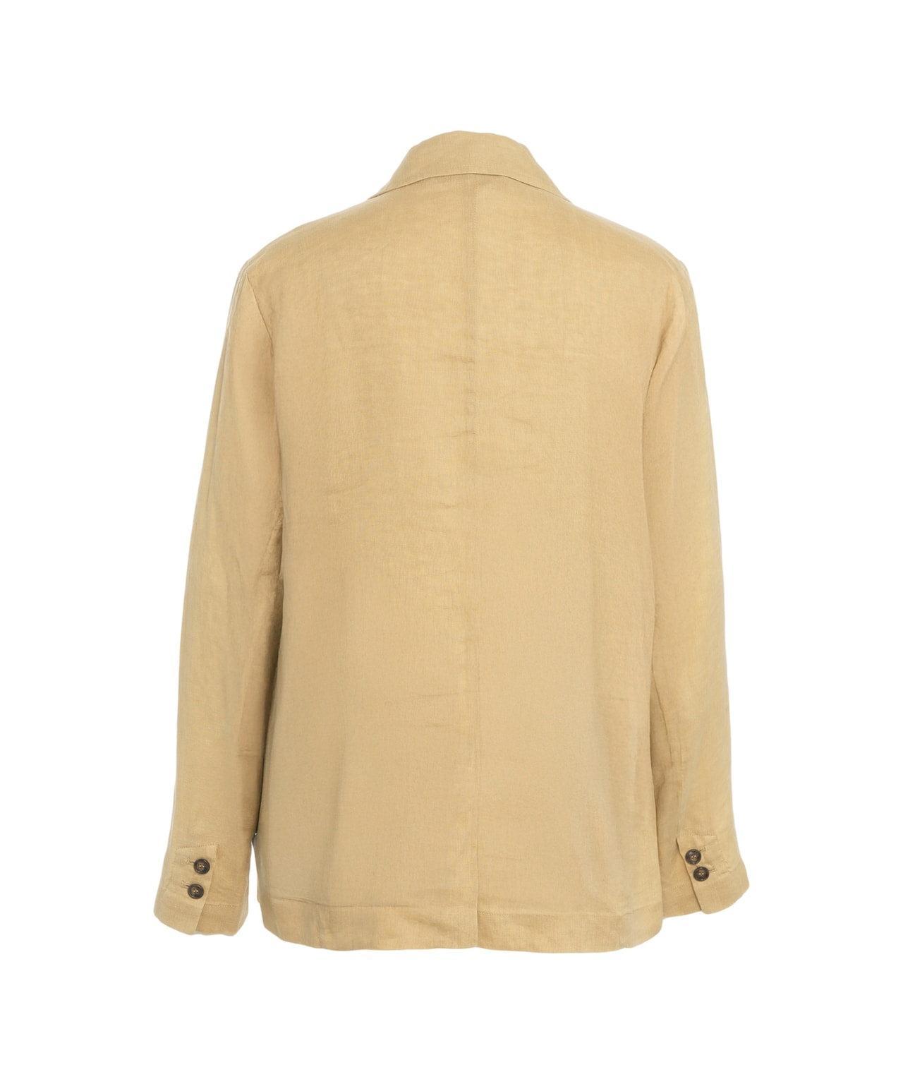 Linen single-breasted blazer Product Image