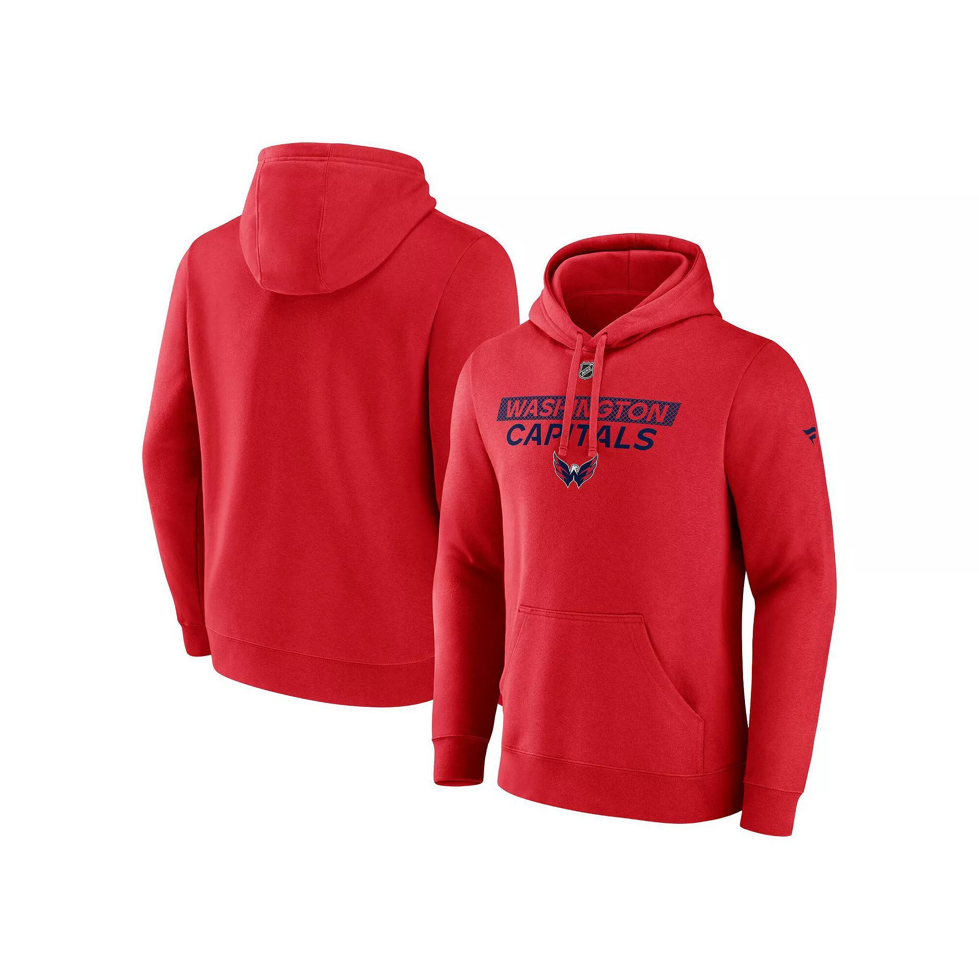 Men's Fanatics  Red Washington Capitals Authentic Pro Core Primary Fleece Pullover Hoodie, Size: 3XL Product Image