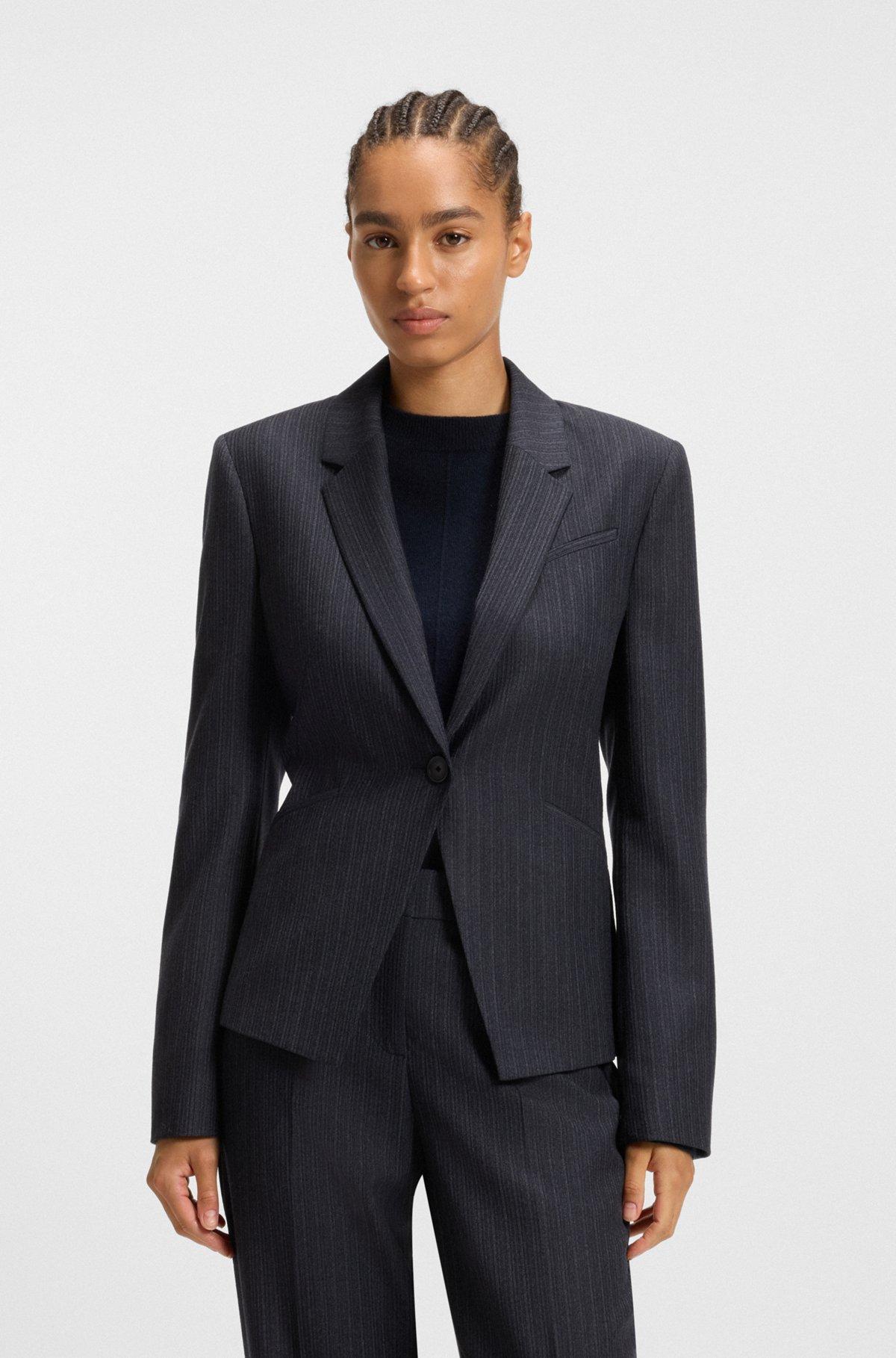 Slim-fit blazer in striped virgin wool Product Image