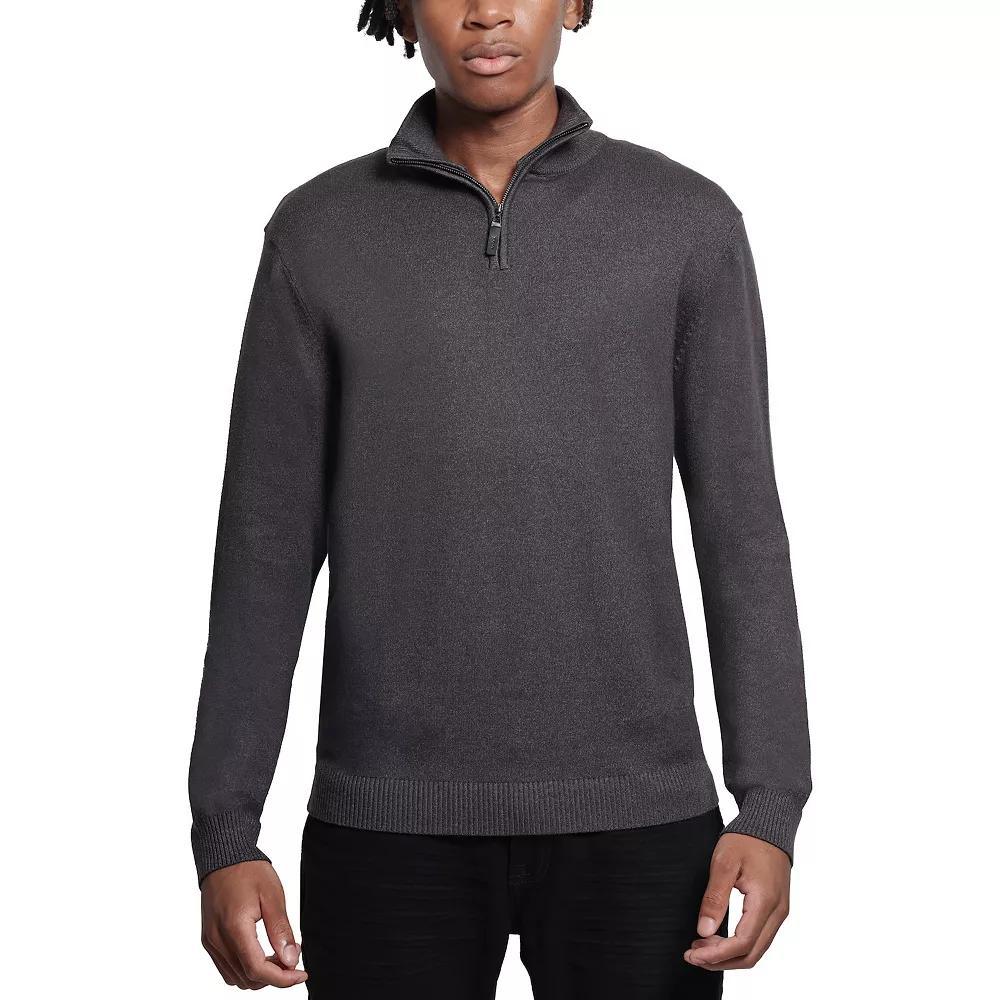 Men's Xray Quarter Zip Mockneck Sweater, Size: Medium, Heather Grey Product Image