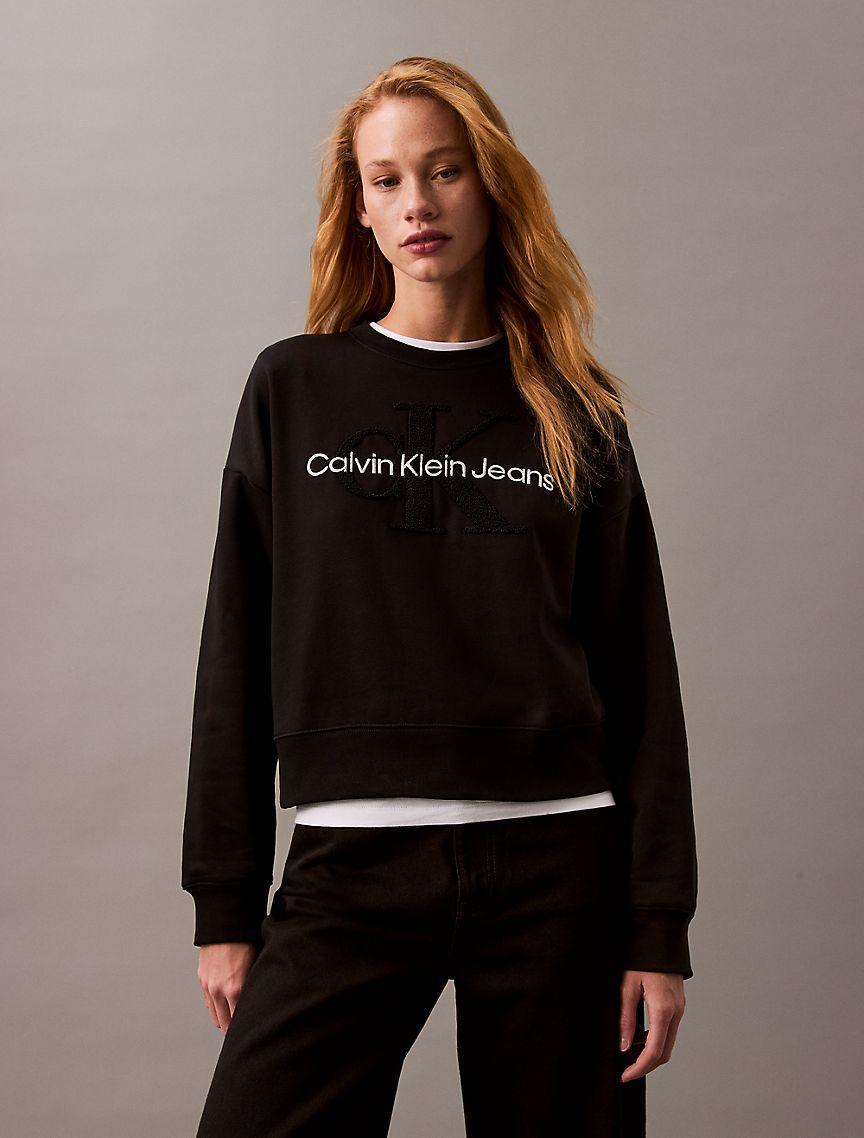 Chenille Monogram Logo Fleece Crewneck Sweatshirt Product Image