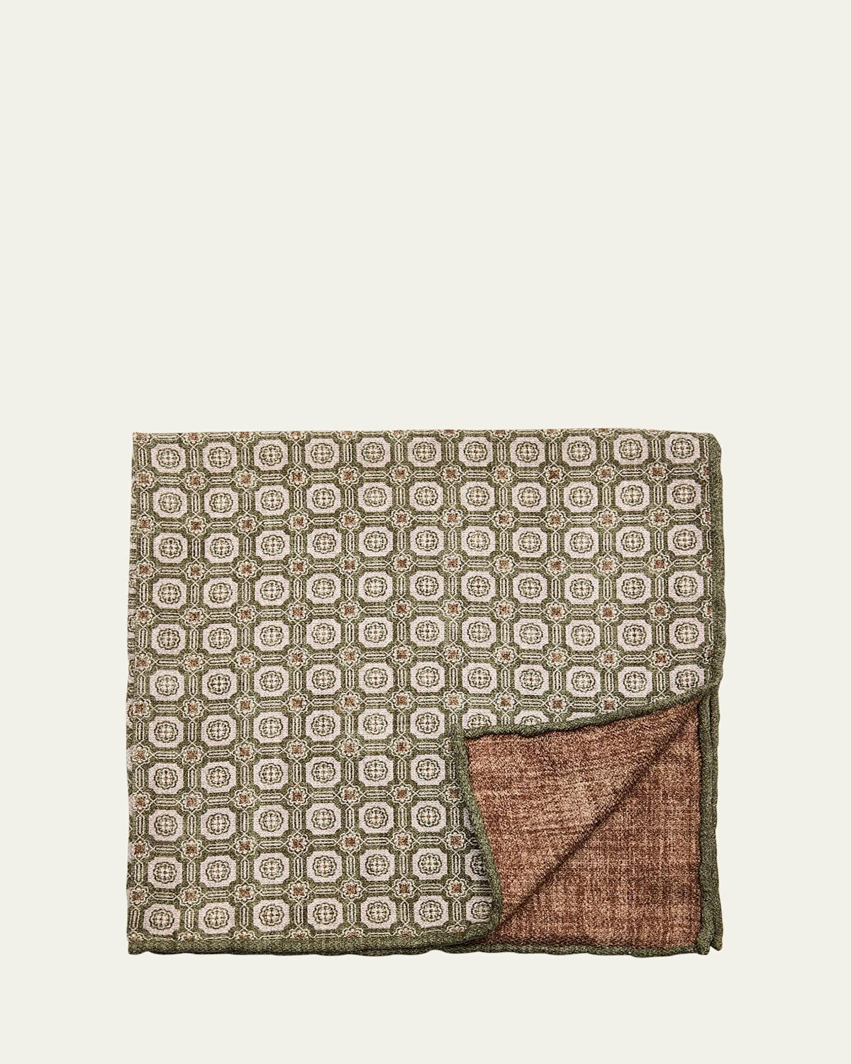 Mens Silk Geometric Pocket Square Product Image