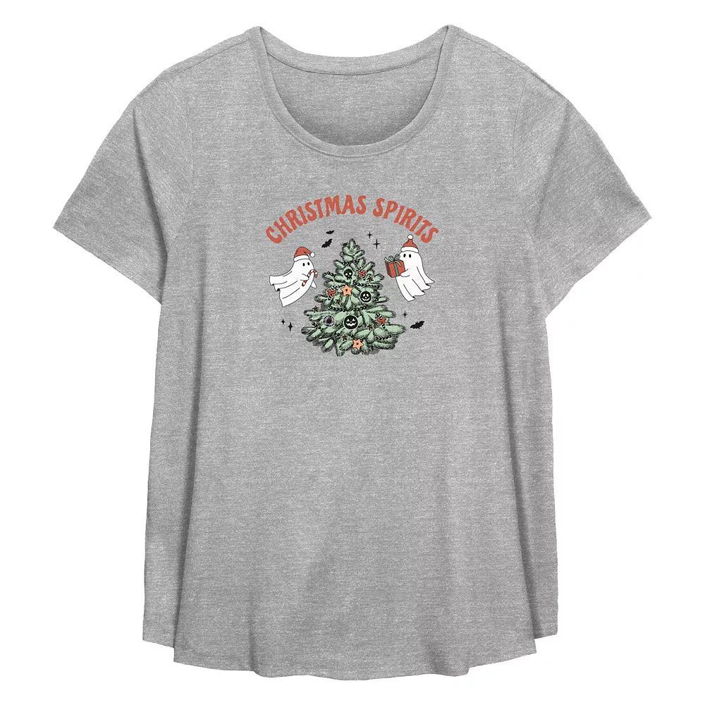 Plus Size Christmas Spirits Flowy Graphic Tee, Women's, Size: 4XL, Grey Gray Product Image