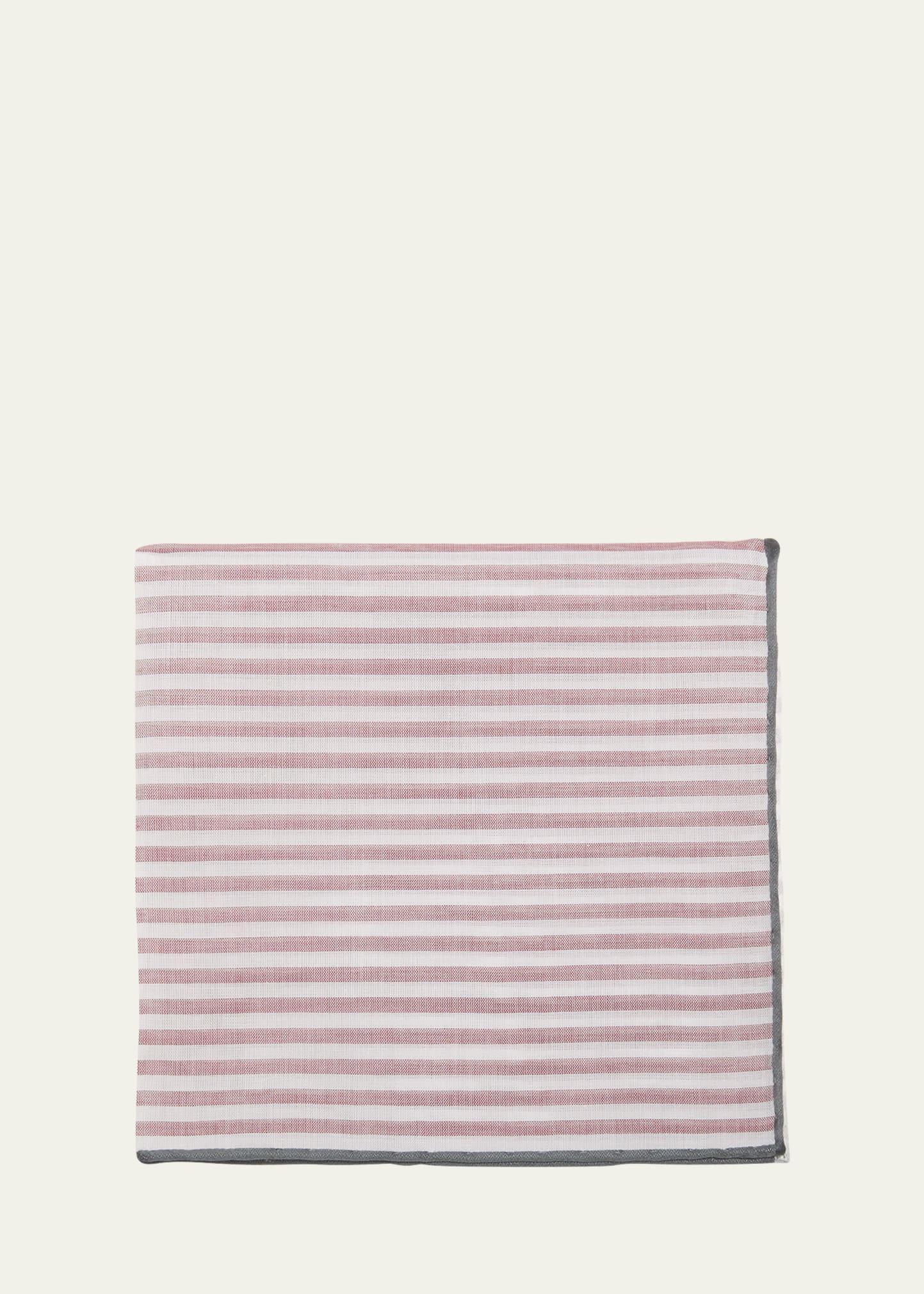 Mens Buren Cotton Stripe Pocket Square Product Image